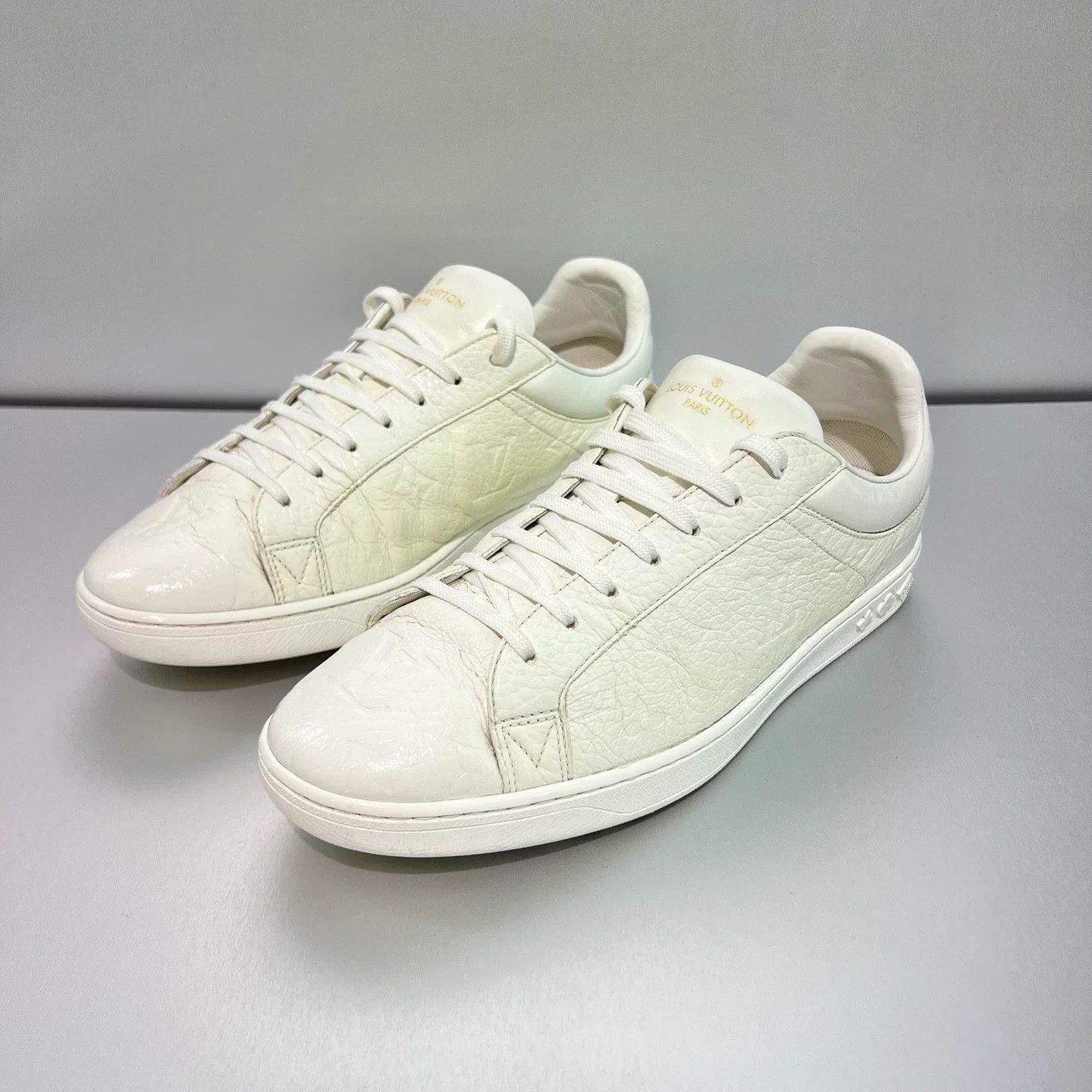 Louis Vuitton LV White Embossed Sneakers 95 New 7/41 Size US 8 / EU 41 - 1 Thumbnail