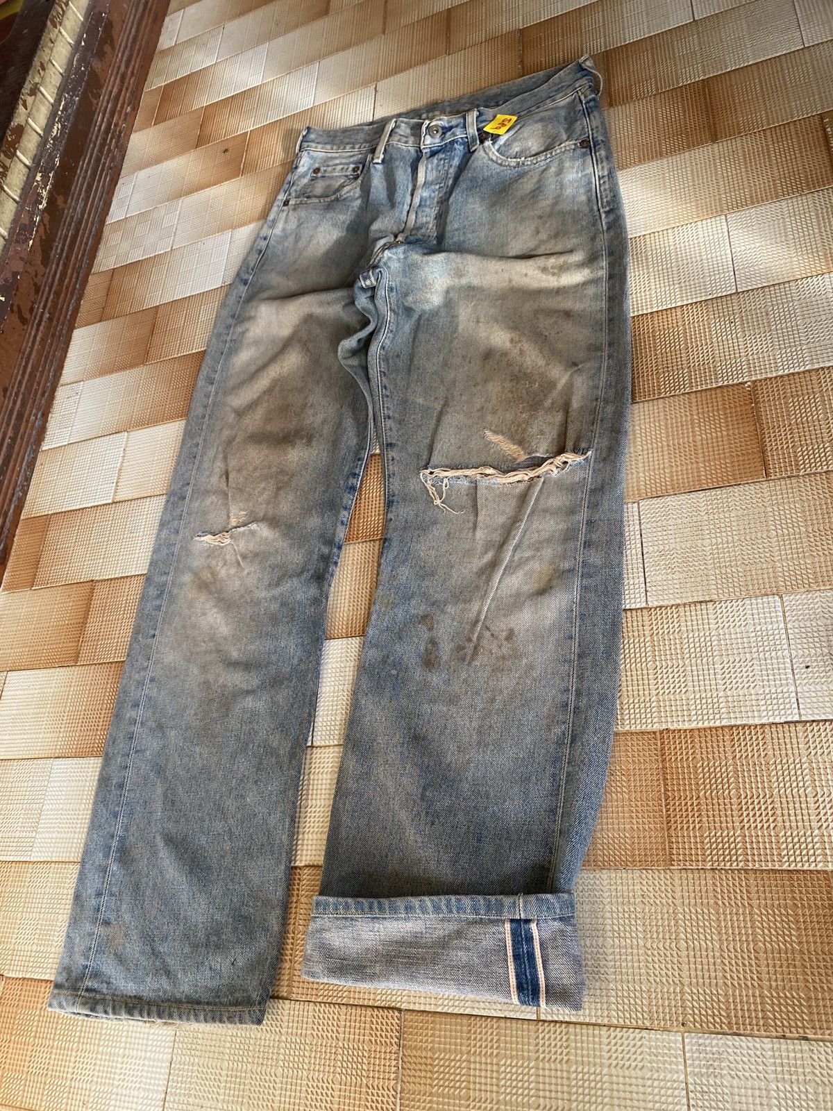 Levi's Vintage Clothing × Vintage Vintage levi’s big E buckle back denim Size US 31 - 10 Thumbnail