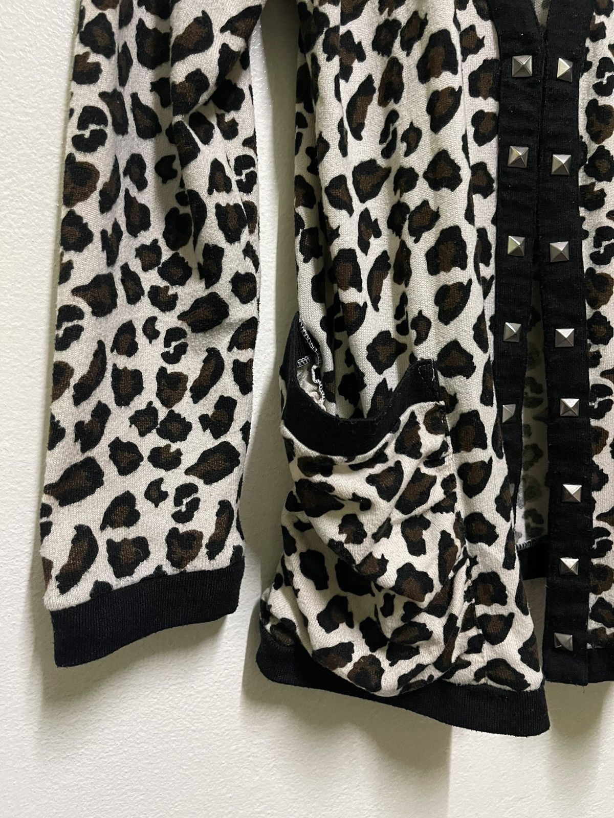 Japanese Brand T Mind Leopard Printed Cardigan Studded Size L / US 10 / IT 46 - 4 Thumbnail