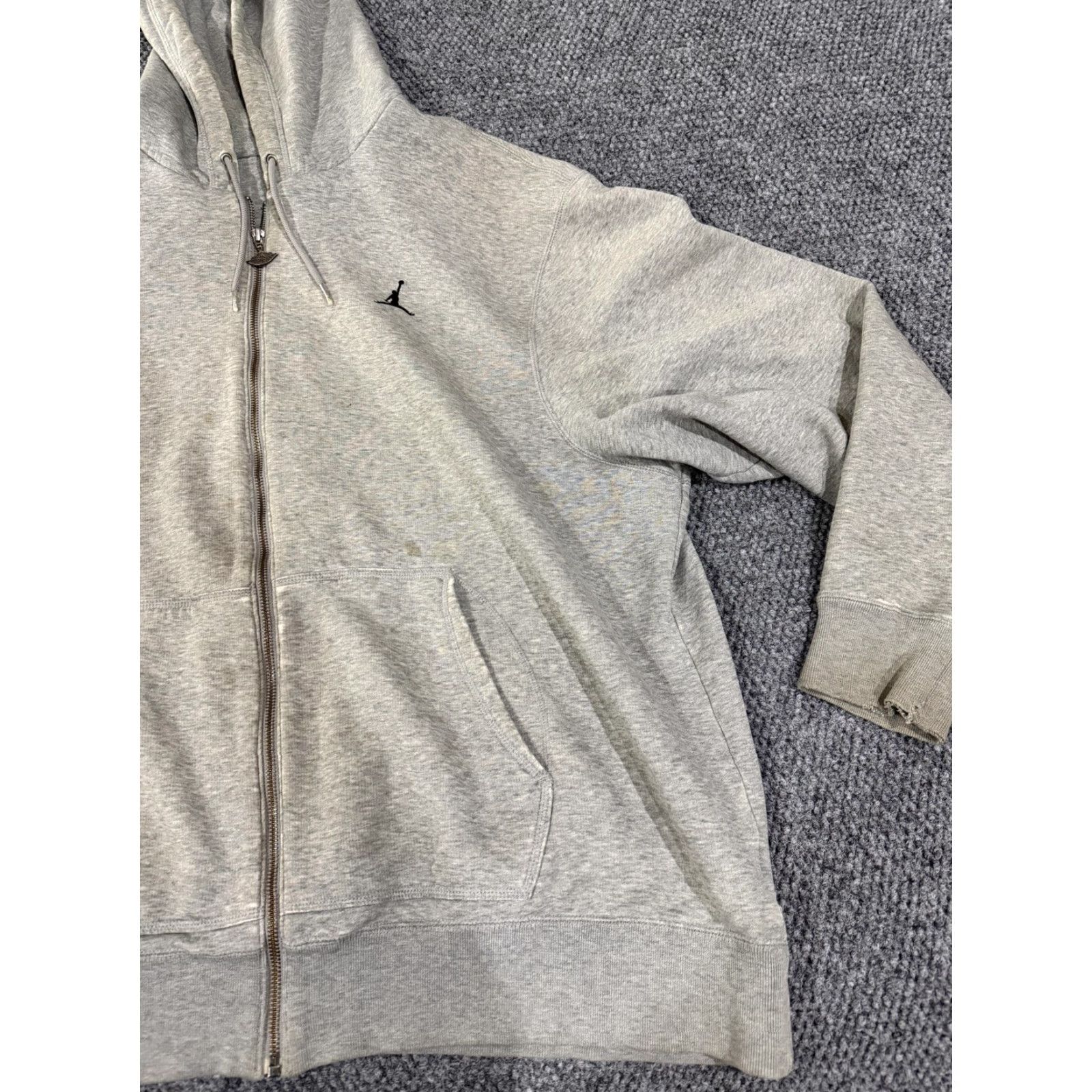 Jordan Brand Jordan Hoodie Mens XL Gray Full Zip Sweatshirt Fleece Jumpman Logo Athletic Size US XL / EU 56 / 4 - 4 Thumbnail