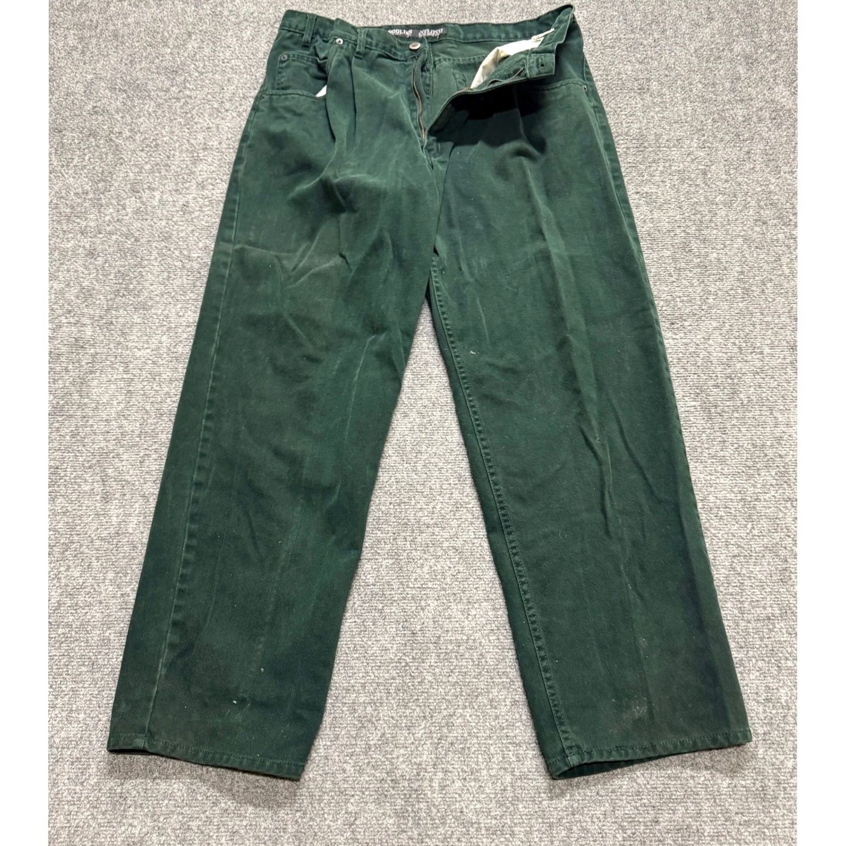 The Unbranded Brand VINTAGE Roglins Jeans Men 38x30 Green Light Wash Wide Leg Casual Cotton Bootcut Pants Mens Green 38 Regular Size 38 Bootcut Jeans Mens Size US 38 / EU 54 - 2 Thumbnail