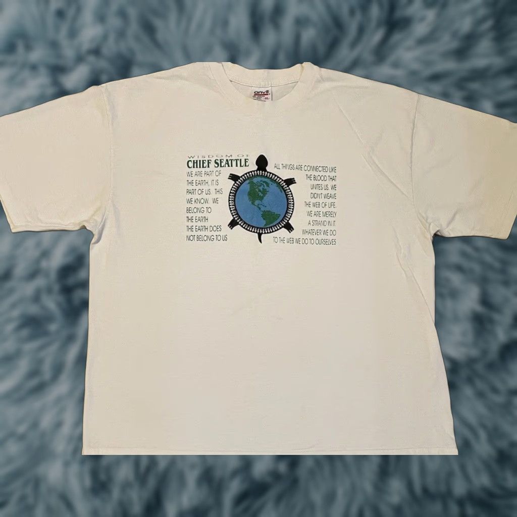 Vintage VINTAGE Wisdom Of Chief Seattle Boxy Shirt S M USA White 90s 80s Nature Earth Recycle Conservation Hippie Punk Rock Surf Skate USA Mens Shirt S M Size US S / EU 44-46 / 1 - 1 Thumbnail