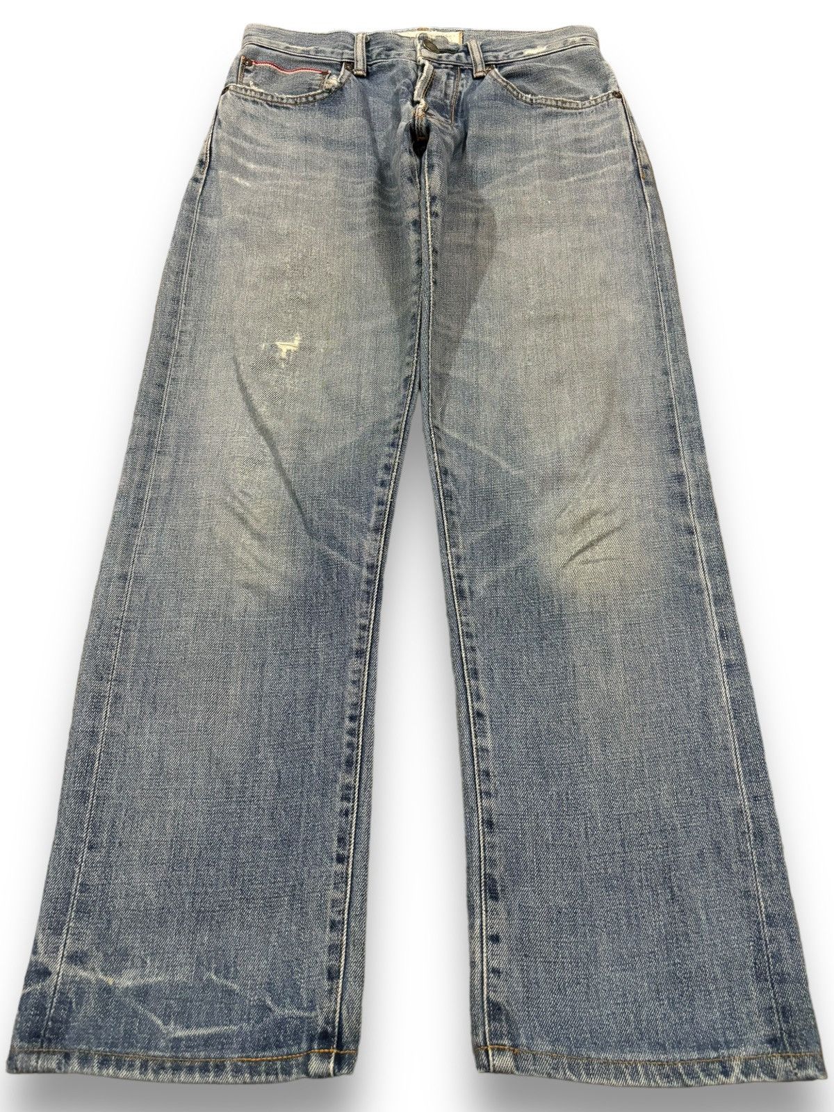 Japanese Brand Vintage Men Without A Country Selvedge Ripped Grunge Jeans Size US 29 - 2 Thumbnail