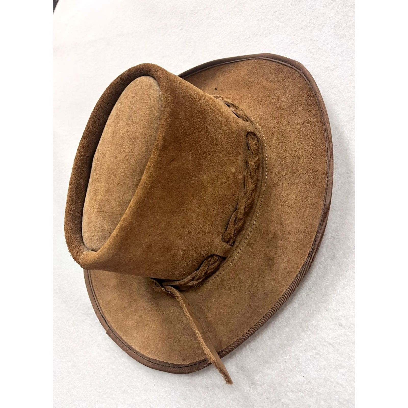 Vintage VINTAGE Excalibur Men’s Cowboy Hat Leather OSFM Brown Mens Size ONE SIZE - 4 Thumbnail
