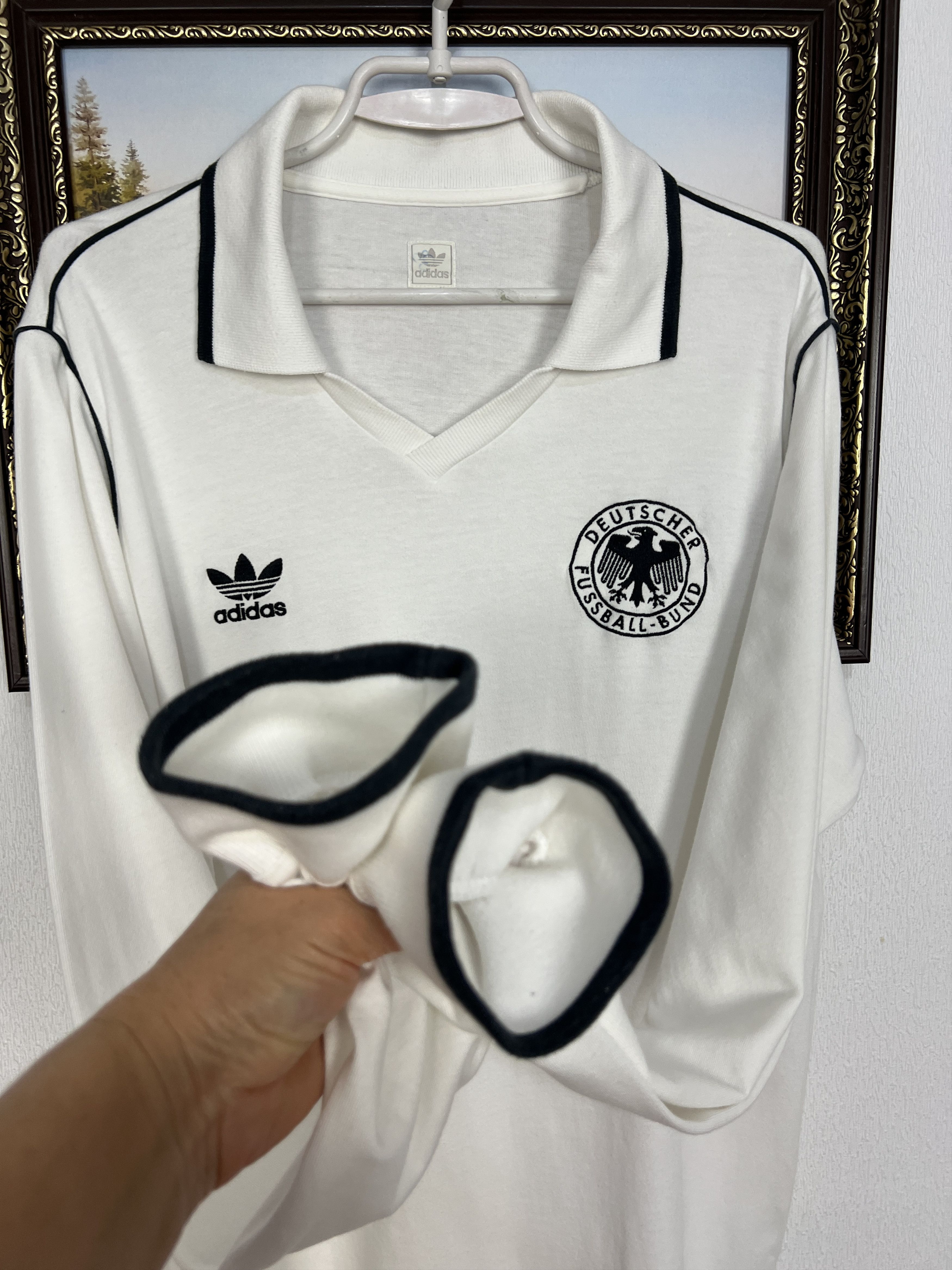 Adidas Original Germany World Cup Football Shirt Long Sleeve Jersey Size US L / EU 52-54 / 3 - 5 Thumbnail
