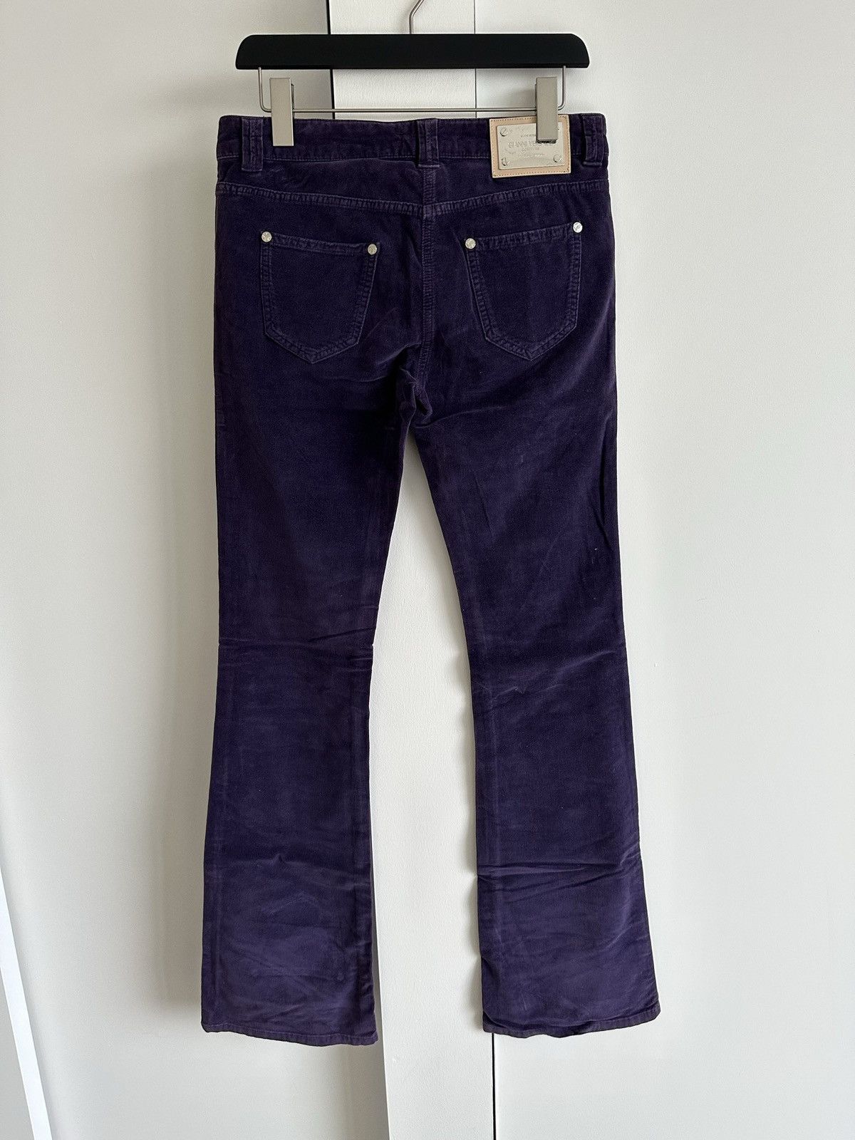 Versace Cotton Velvet Stretch Bootleg Jeans Size 30" / US 8 / IT 44 - 4 Thumbnail