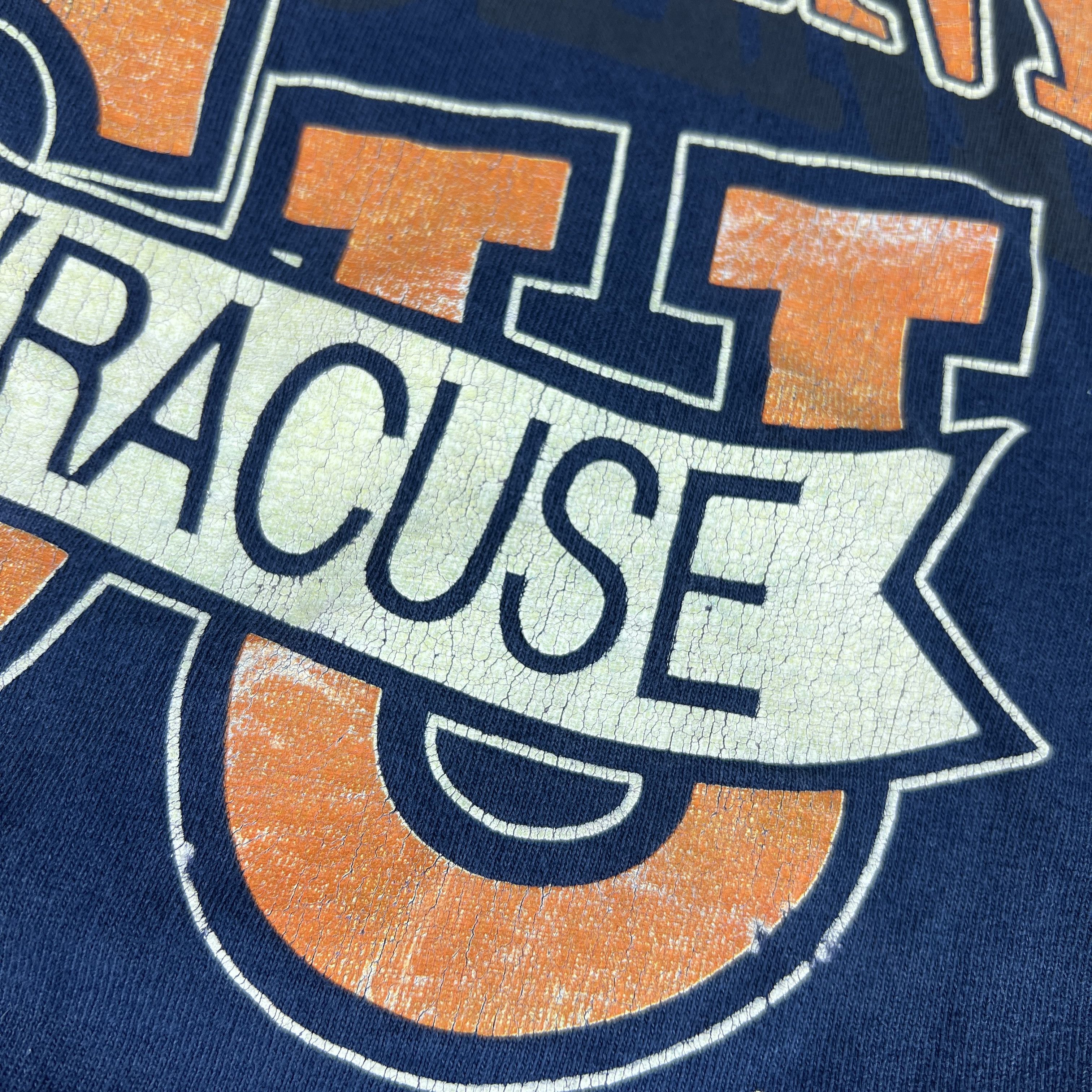 Hanes × NCAA × Vintage VTG 90s Syracuse Orangemen Shirt Faded Single Stitch Tee Size US XXL / EU 58 / 5 - 6 Thumbnail