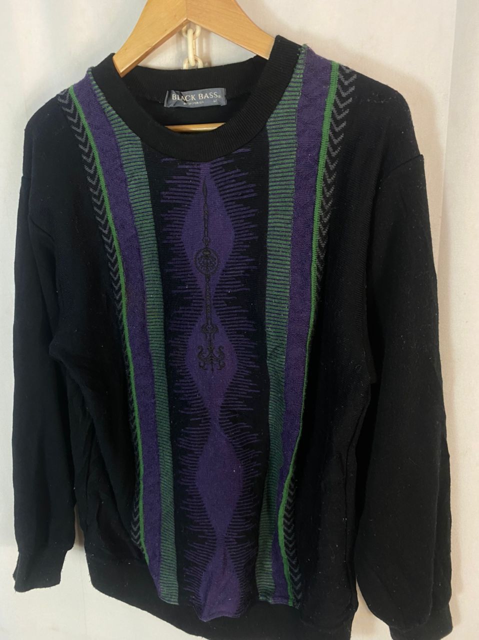 Japanese Brand × Vintage Vintage black bass knit sweatshirt Size US M / EU 48-50 / 2 - 2 Thumbnail