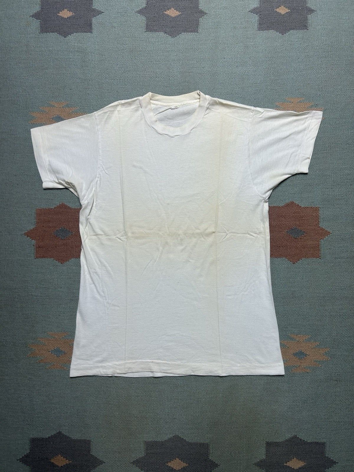Vintage Vintage 70s blank white t shirt fruit of the loom cotton L Size US L / EU 52-54 / 3 - 1 Thumbnail