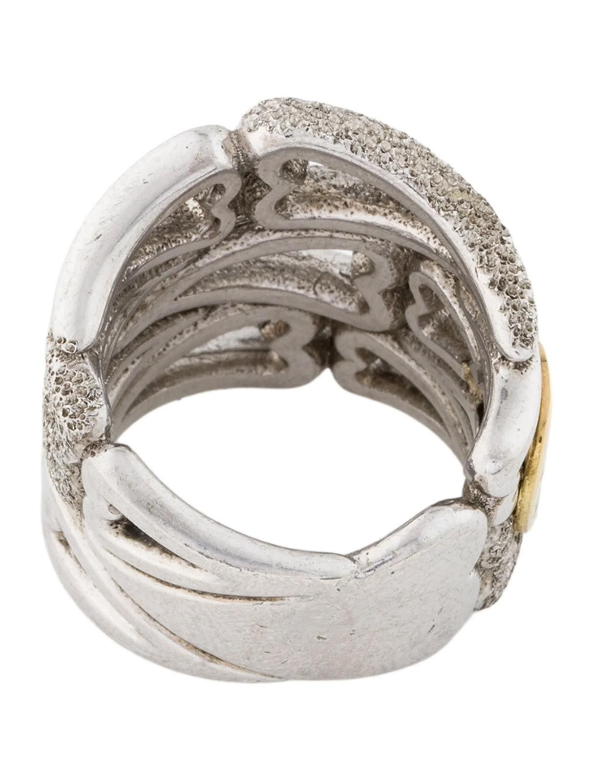 Other Pianegonda Two-Tone Heart Chunky Band Size: 7.75 Size ONE SIZE - 3 Thumbnail