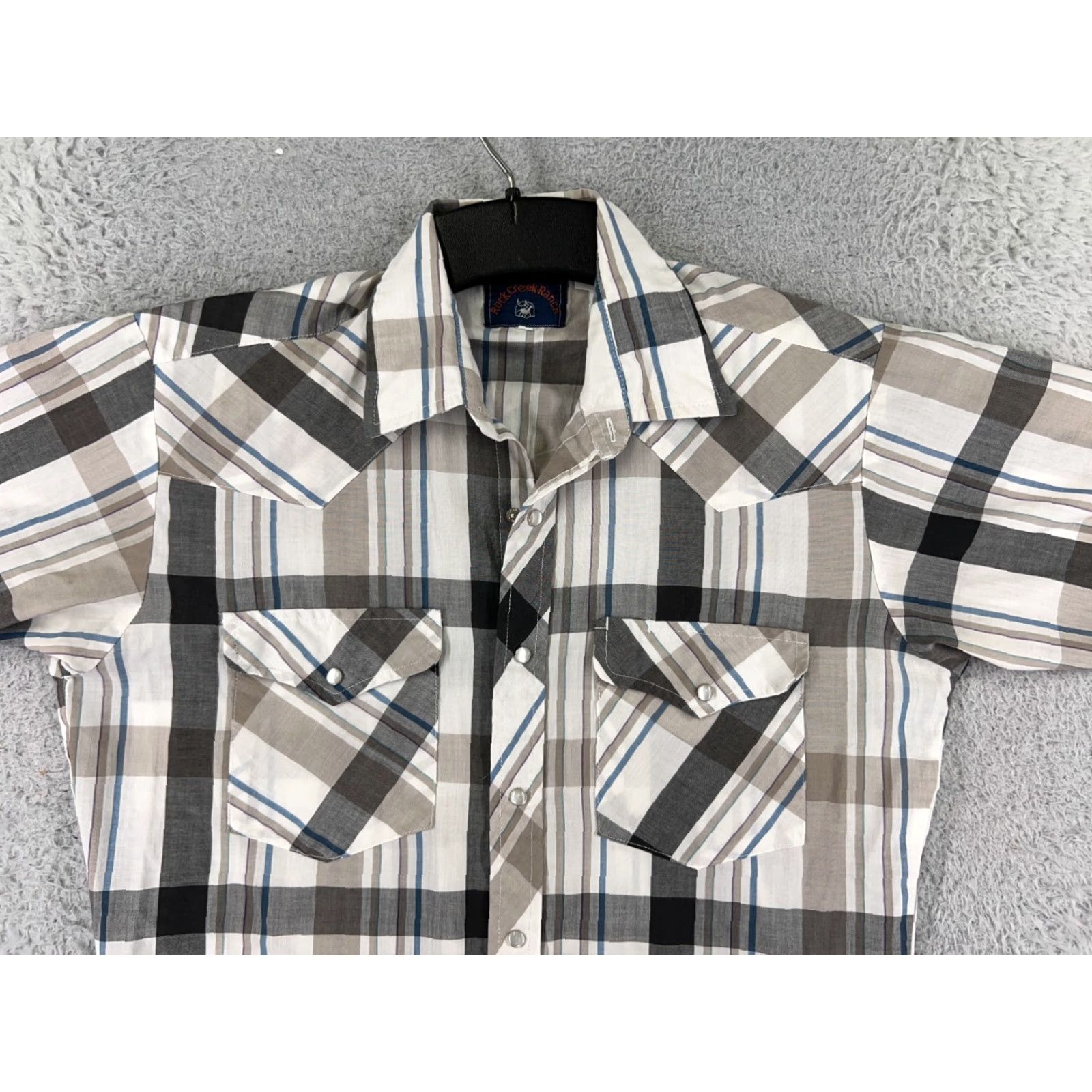 Vintage Rock Creek Shirt Mens Medium Beige Plaid Pearl Snap Button-Up Western Pockets Cotton Size US M / EU 48-50 / 2 - 6 Thumbnail