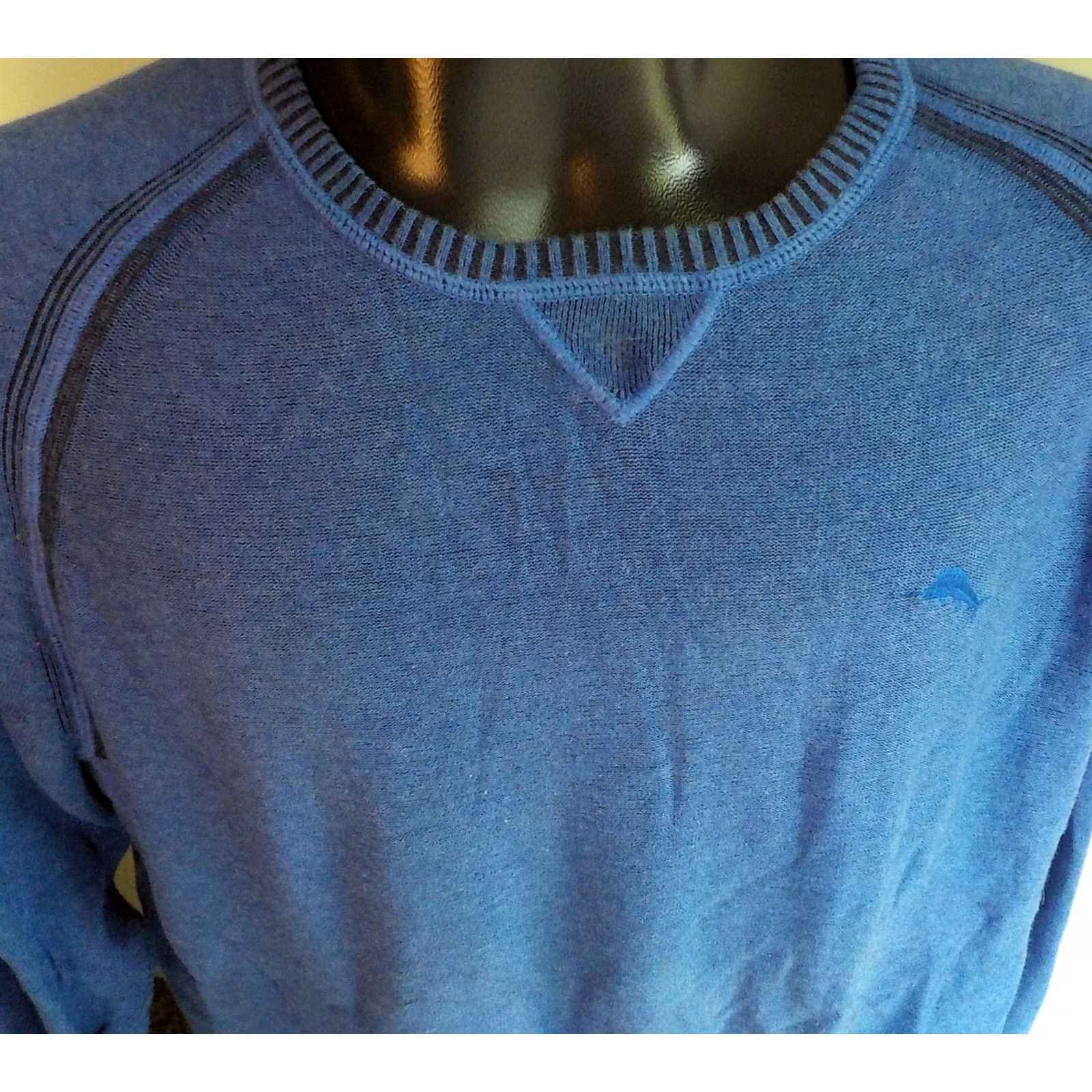 Tommy Bahama Tommy Bahama Sweater Crewneck Blue LARGE 100% Cotton Mens Size US L / EU 52-54 / 3 - 2 Thumbnail