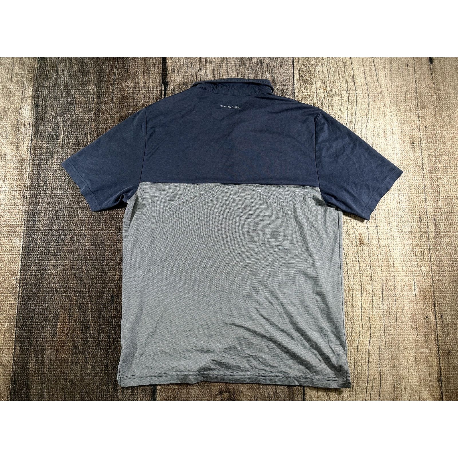 TravisMathew Travis Mathew Blocked Striped Polo Shirt Mens Lg Blue Gray Size US L / EU 52-54 / 3 - 7 Thumbnail
