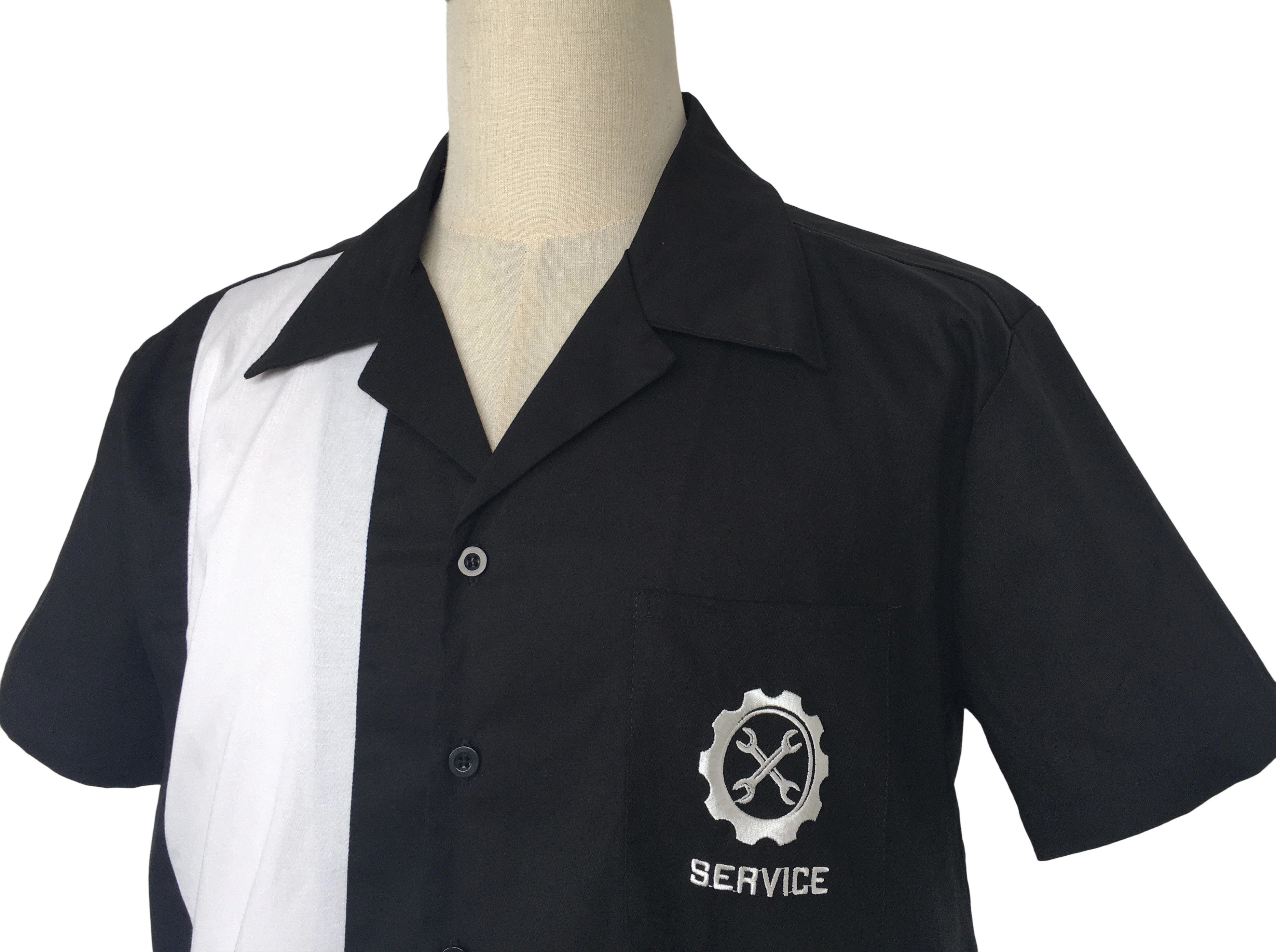 Other Blaclk Embroidery Retro Shirts Short Sleeves-service Size US L / EU 52-54 / 3 - 5 Thumbnail