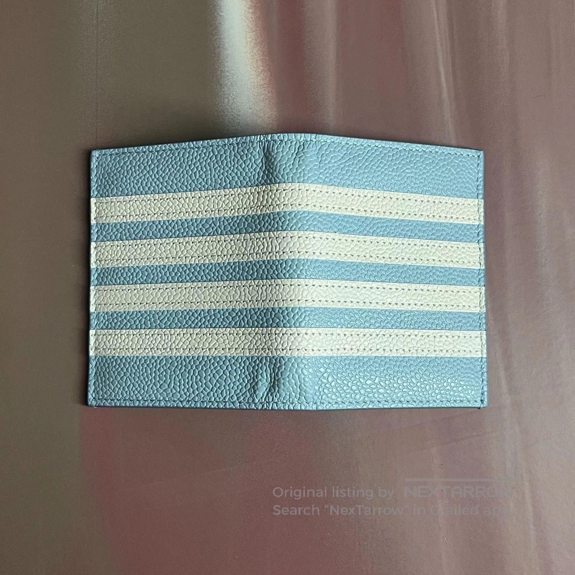Thom Browne Thombrowne Light Blue Leather Wallet. Size ONE SIZE - 6 Thumbnail