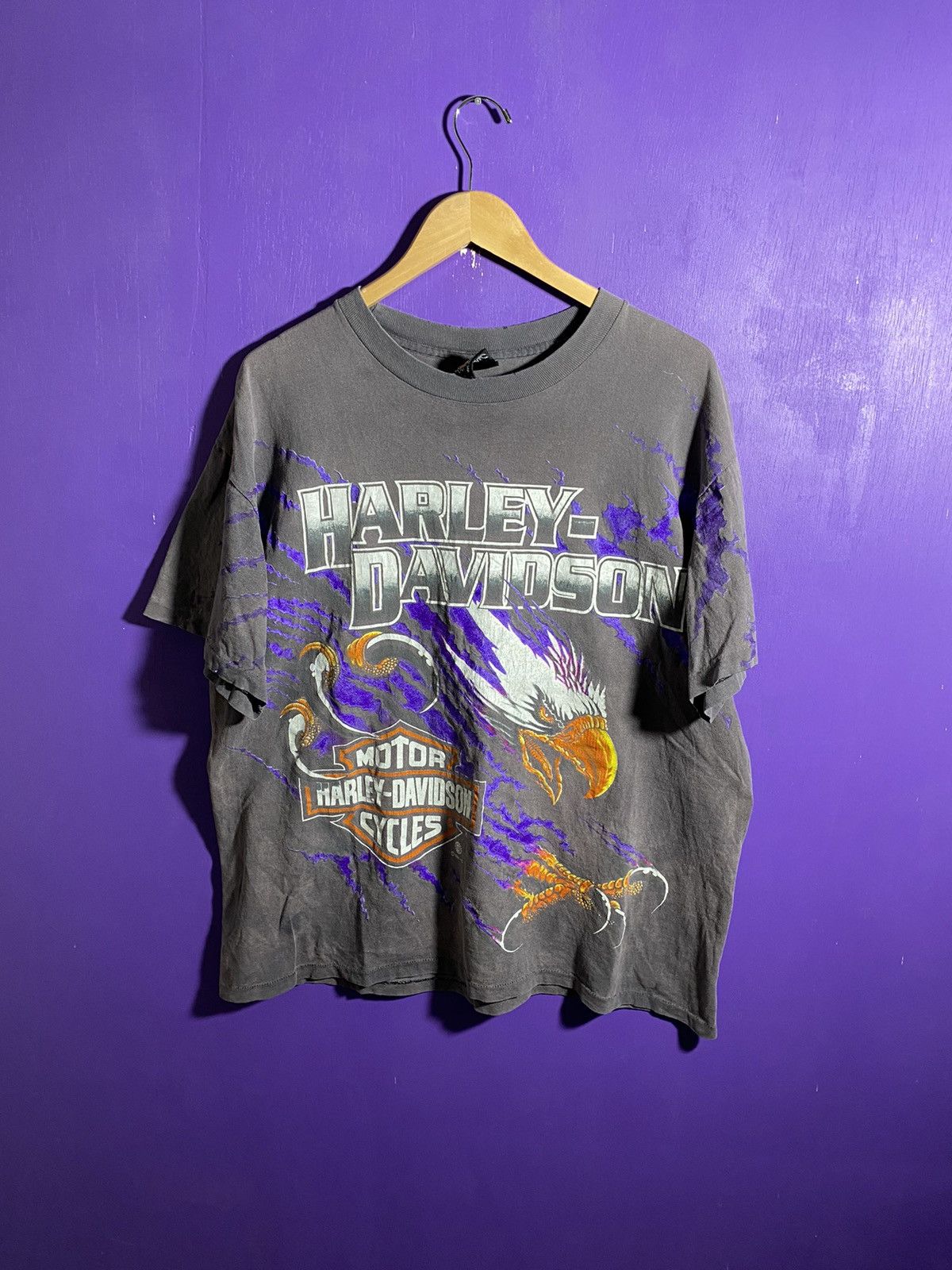Harley Davidson × Vintage Vintage 1996 Harley Davidson screaming eagle faded t-shirt Size US XL / EU 56 / 4 - 1 Thumbnail