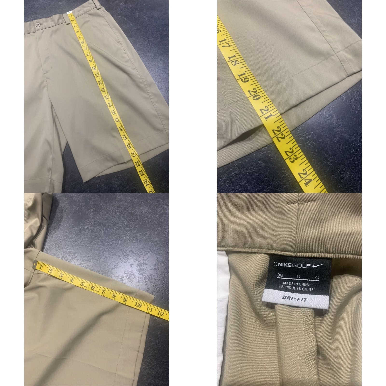 Nike Nike Golf Dri-Fit Shorts Men Size 36 Beige Solid Casual Flat Front Size US 36 / EU 52 - 8 Thumbnail