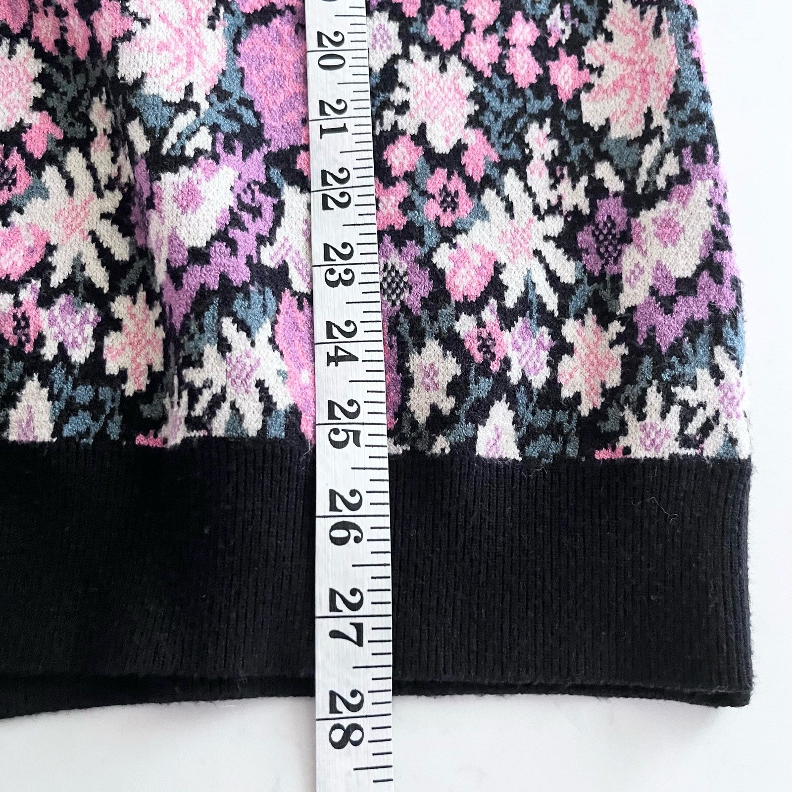 Zara Zara Black Pink Floral Jacquard Knit Cardigan Sweater Size S / US 4 / IT 40 - 6 Thumbnail
