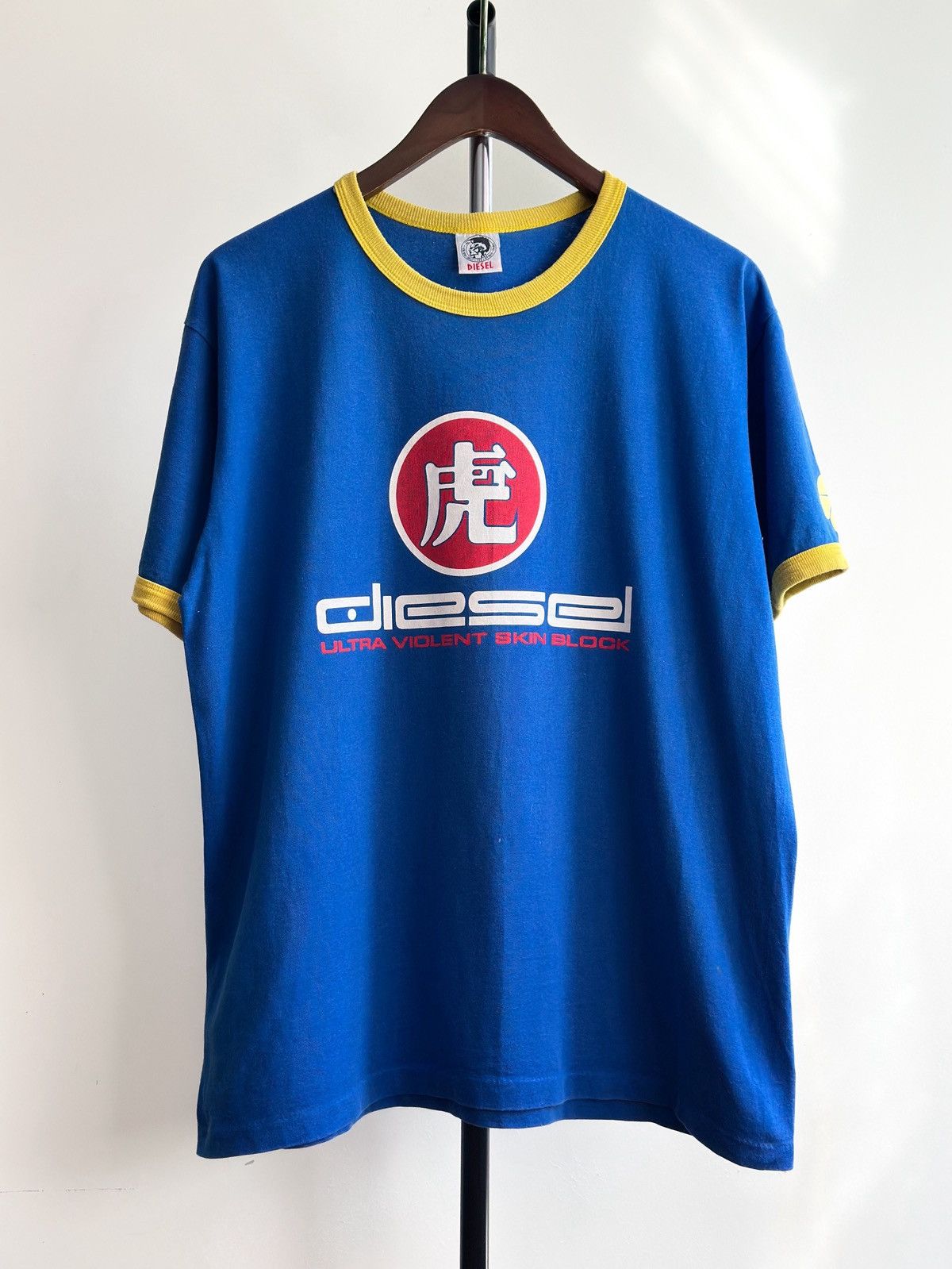Vintage 90s Diesel Ultra Violent Skin Block Tee