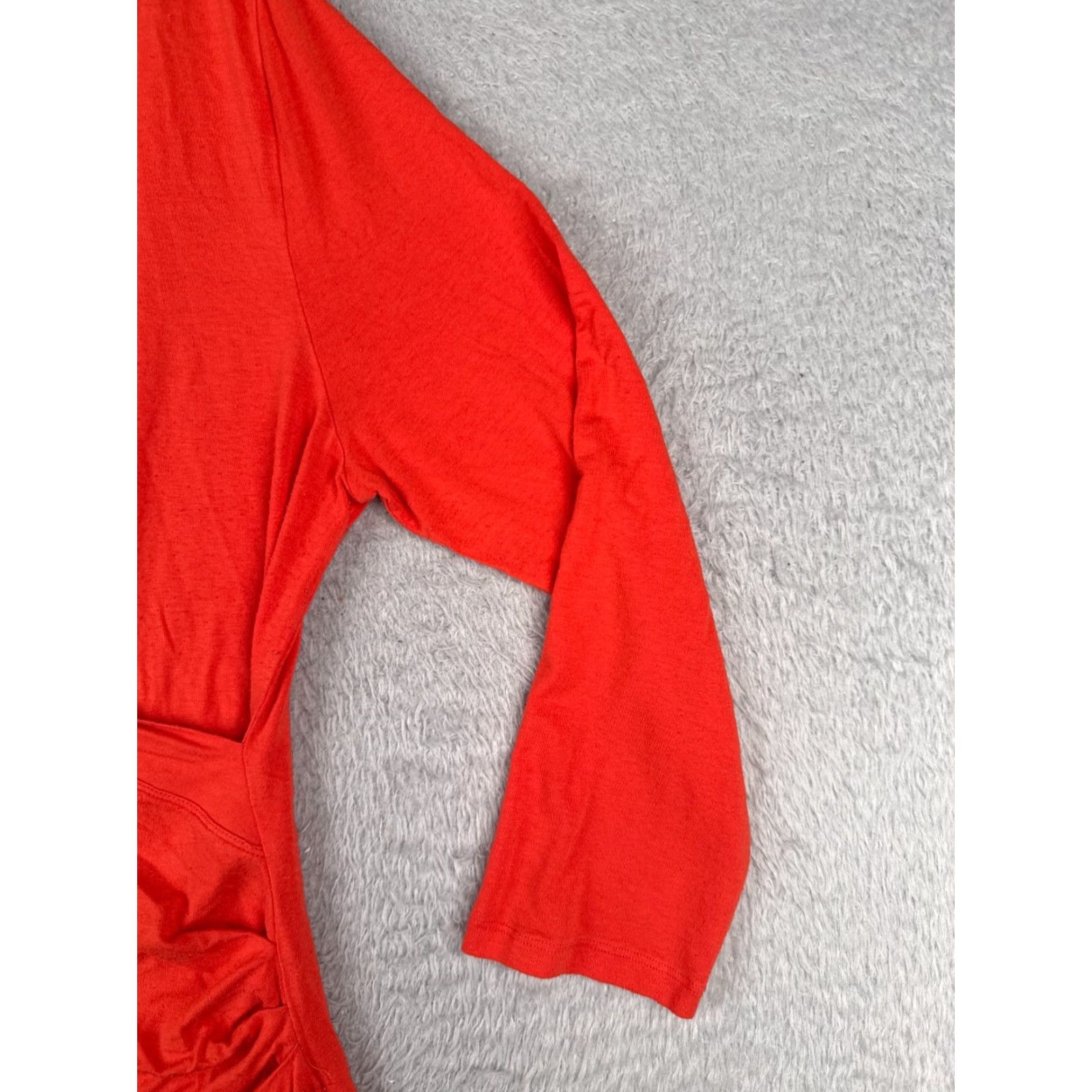 Ralph Lauren Lauren Ralph Lauren Shirt Women XL Orange Viscose Blend Black Label, Logo, Knit, T-Shirt, Casual, Regular, Long Sleeve, Pullover, V-Neck, City, 90s? Size XL / US 12-14 / IT 48-50 - 2 Thumbnail