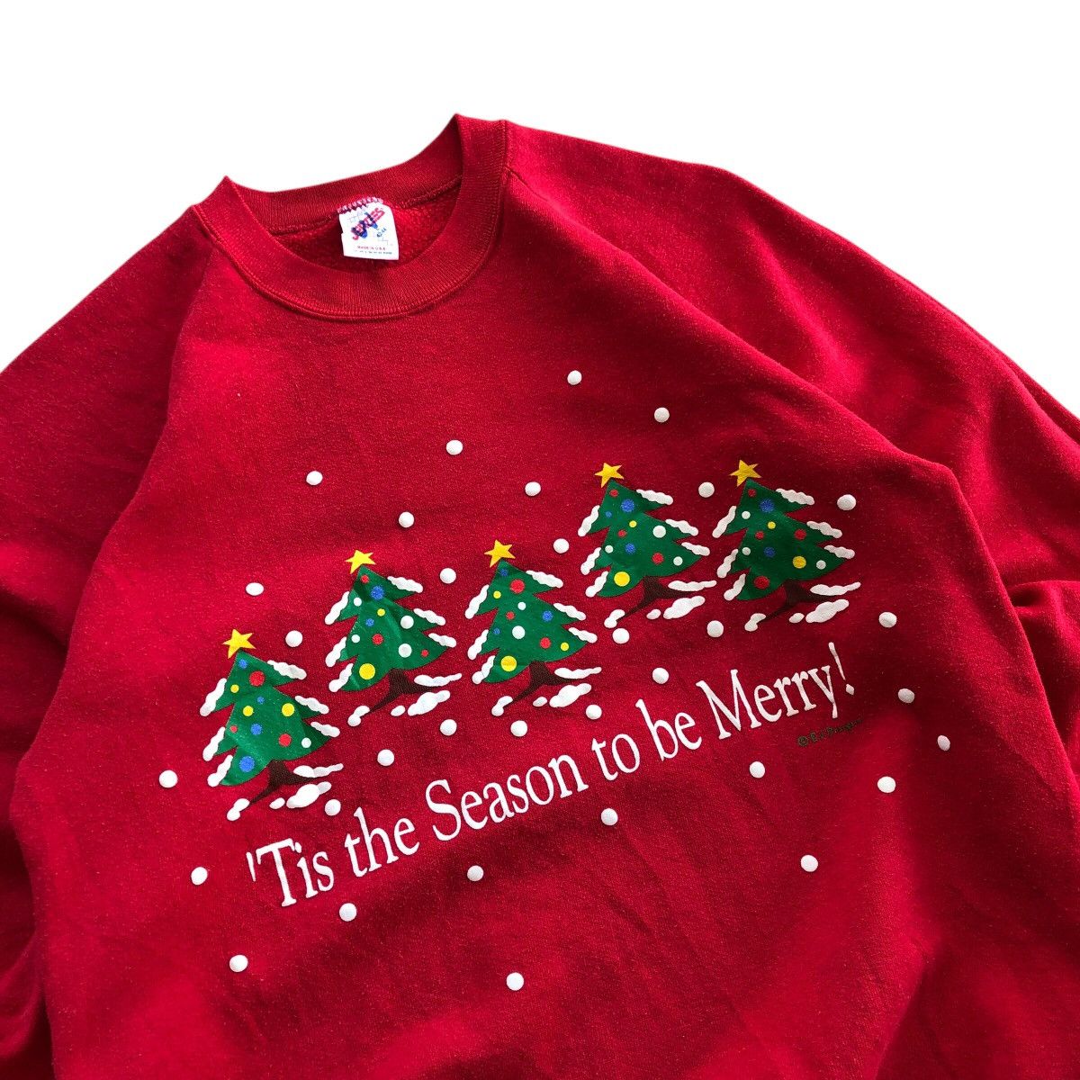 Jerzees × Vintage Vintage JERZEES Marry Christmas Printed Sweatshirt Size US L / EU 52-54 / 3 - 3 Thumbnail