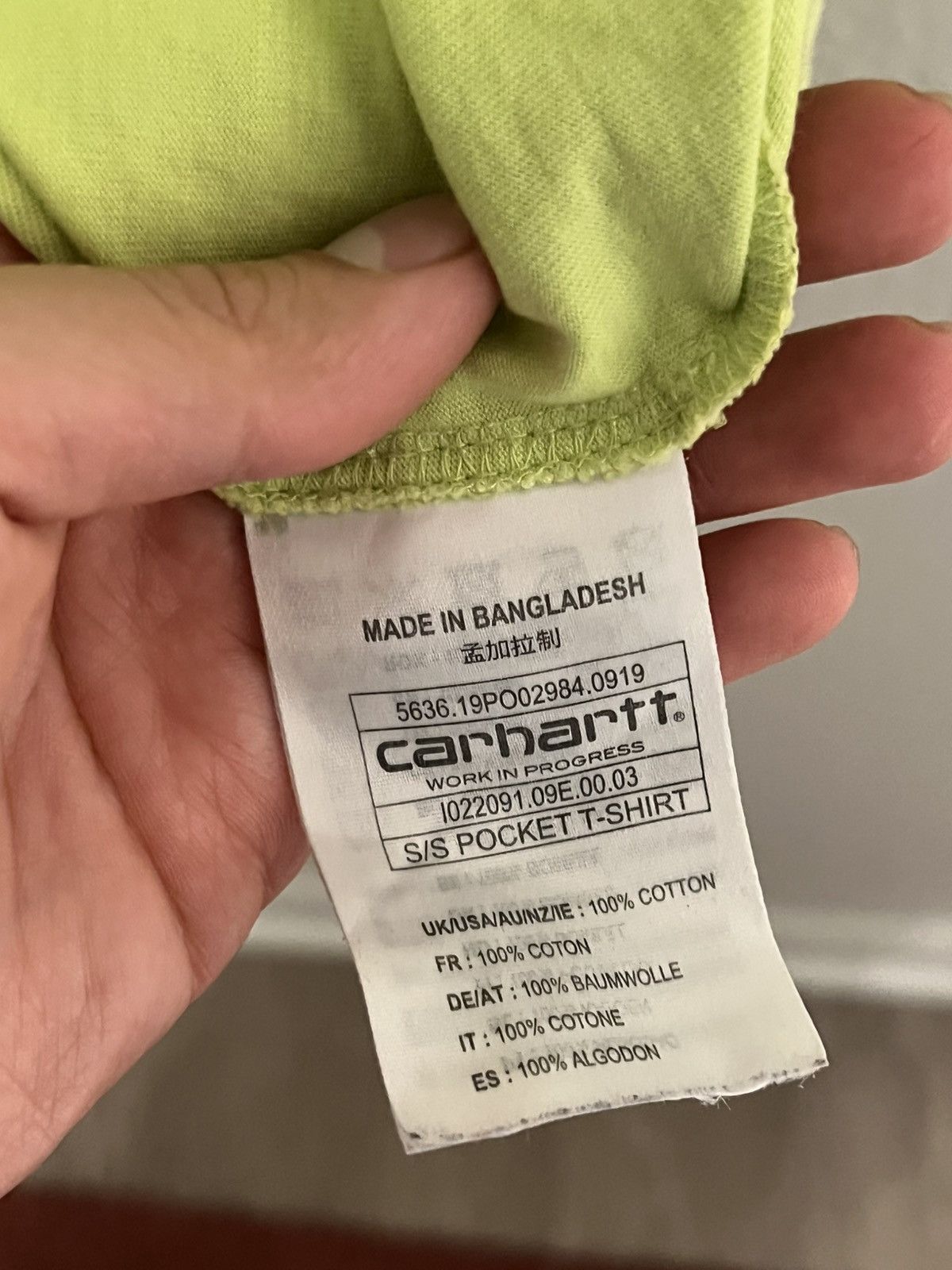 Carhartt Wip Carhartt Work in Progress Neon Green Short Sleeve T-Shirt Size US M / EU 48-50 / 2 - 5 Thumbnail