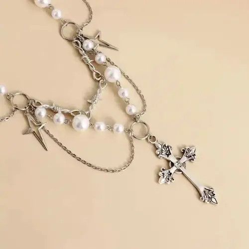 VIBE Victorian Gothic Cross Rosary Necklace Size ONE SIZE - 2 Thumbnail