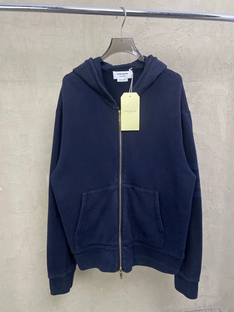 Thom Browne Thom browne Dark blue four-striped zipper jacket 2504-Nexta Size US XL / EU 56 / 4 - 1 Thumbnail