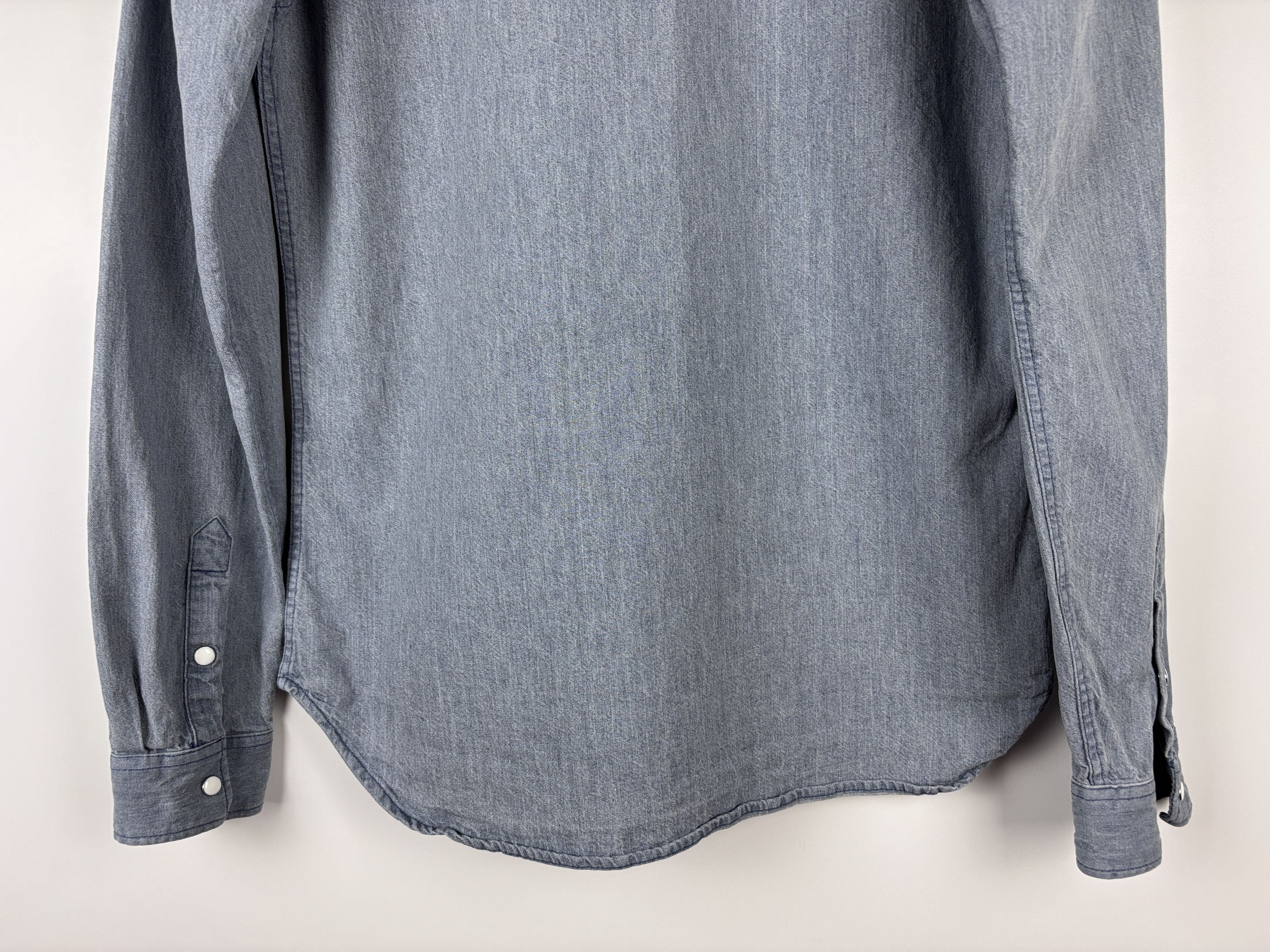 The Kooples The Kooples Fitted Long Sleeve Pearl Snap Denim Shirt M Size US M / EU 48-50 / 2 - 6 Thumbnail