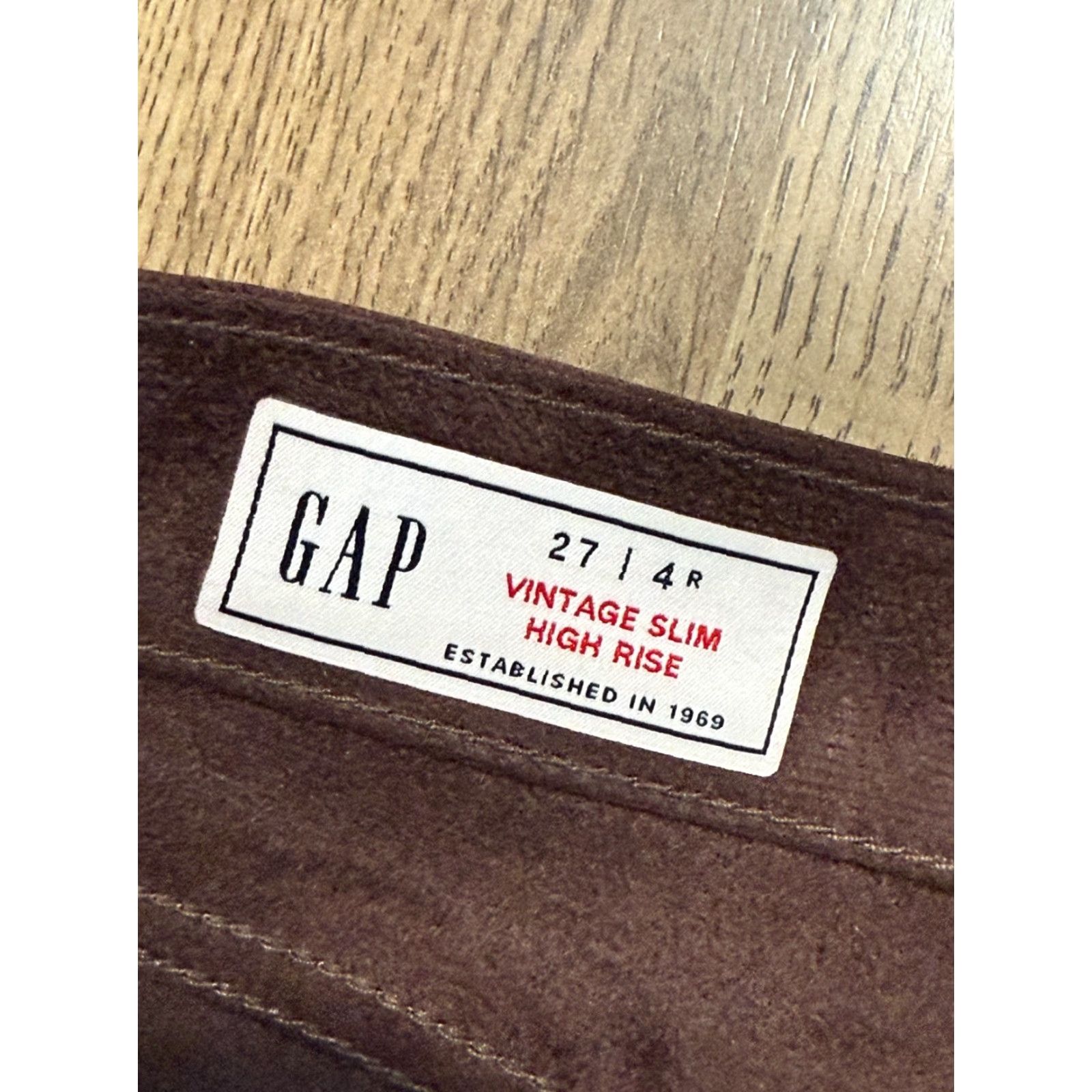 Gap GAP Pants Women's 4R Brown Slim High Rise Chino Vintage N/A Regular 27in Inseam 27in Size 27" / US 4 / IT 40 - 4 Thumbnail