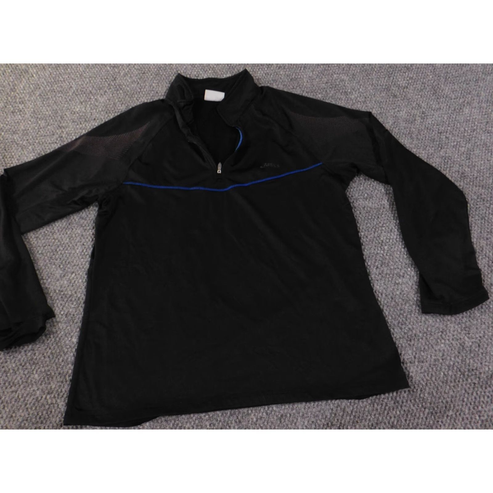Asics ASICS Sweatshirt Pullover Mens M Black 1/4 Zip Stretch Logo Mock Neck Knit Cotton Polyester Warm Sports Fashion Mens Regular Slimmed Size US M / EU 48-50 / 2 - 4 Thumbnail