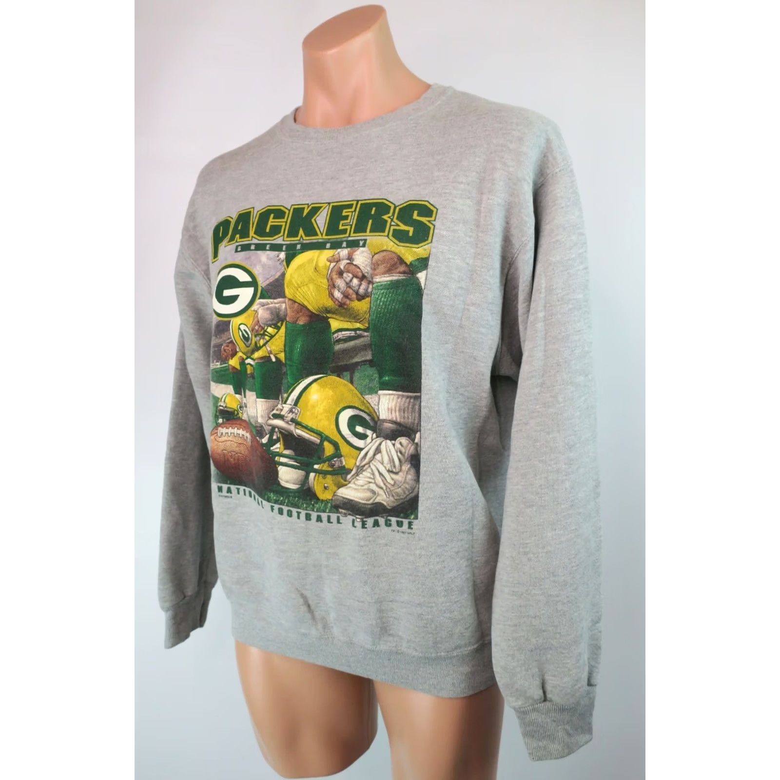 Lee VINTAGE Lee Sport Men’s Sweatshirt Gray Green Bay Packers XL NFL 90s 1997 Crew USA VTG 90s Sports Mens Size US XL / EU 56 / 4 - 6 Thumbnail