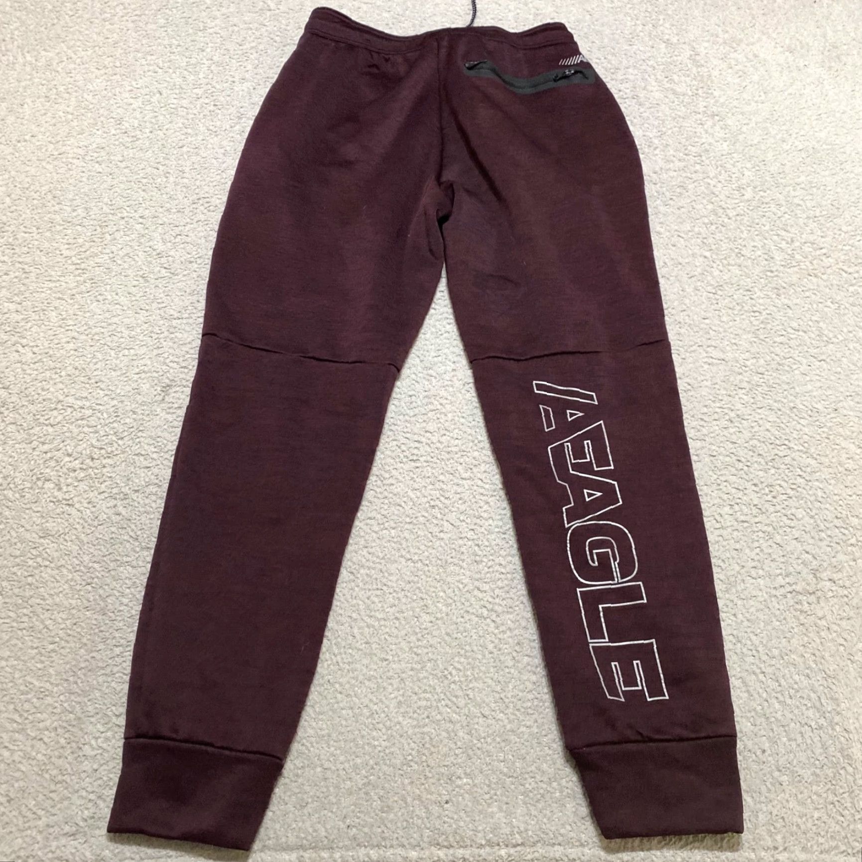 American Eagle Outfitters American Eagle Sweatpants Mens Small Red Elastic Waist Zip Pockets Size US 29 - 2 Thumbnail