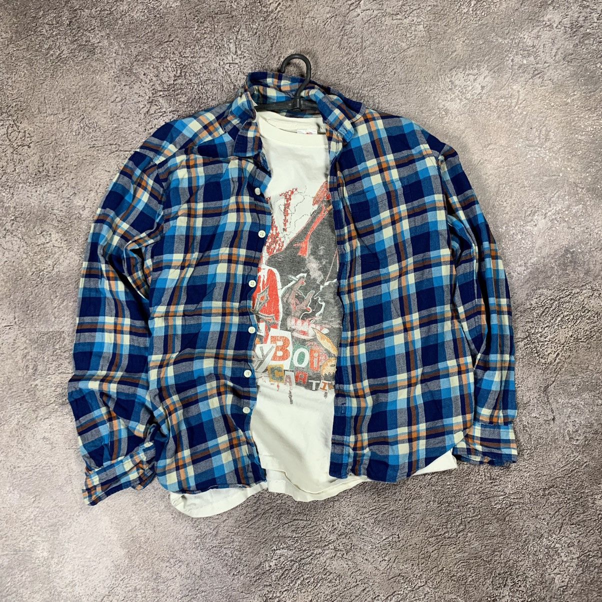 Vintage Vintage 90s Blue Plaid Shirt Workwear Grunge Streetwear S Size US S / EU 44-46 / 1 - 1 Thumbnail