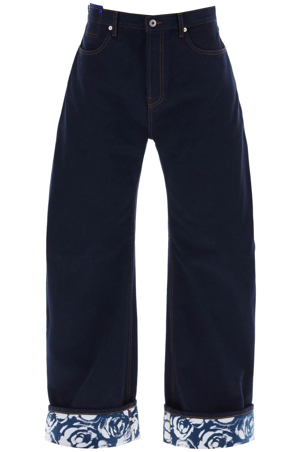 image of Burberry Japanese Denim Baggy Jeans In in Indigo Blue, Men's (Size 32)