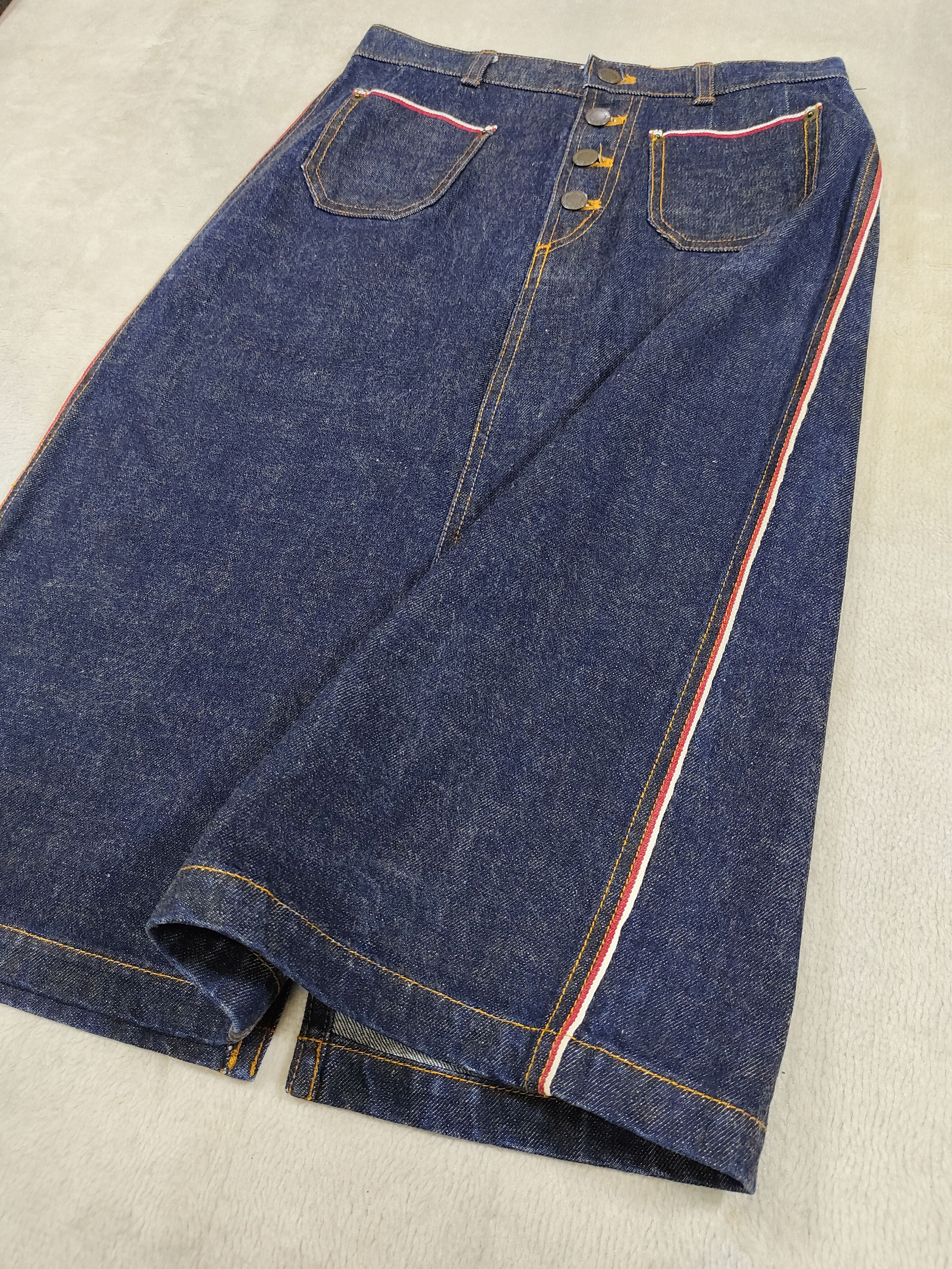Japanese Brand 🇯🇵 Ozoc 🇯🇵 Y2K High Rise Selvedge Denim Skirt Size 28" / US 6 / IT 42 - 2 Thumbnail