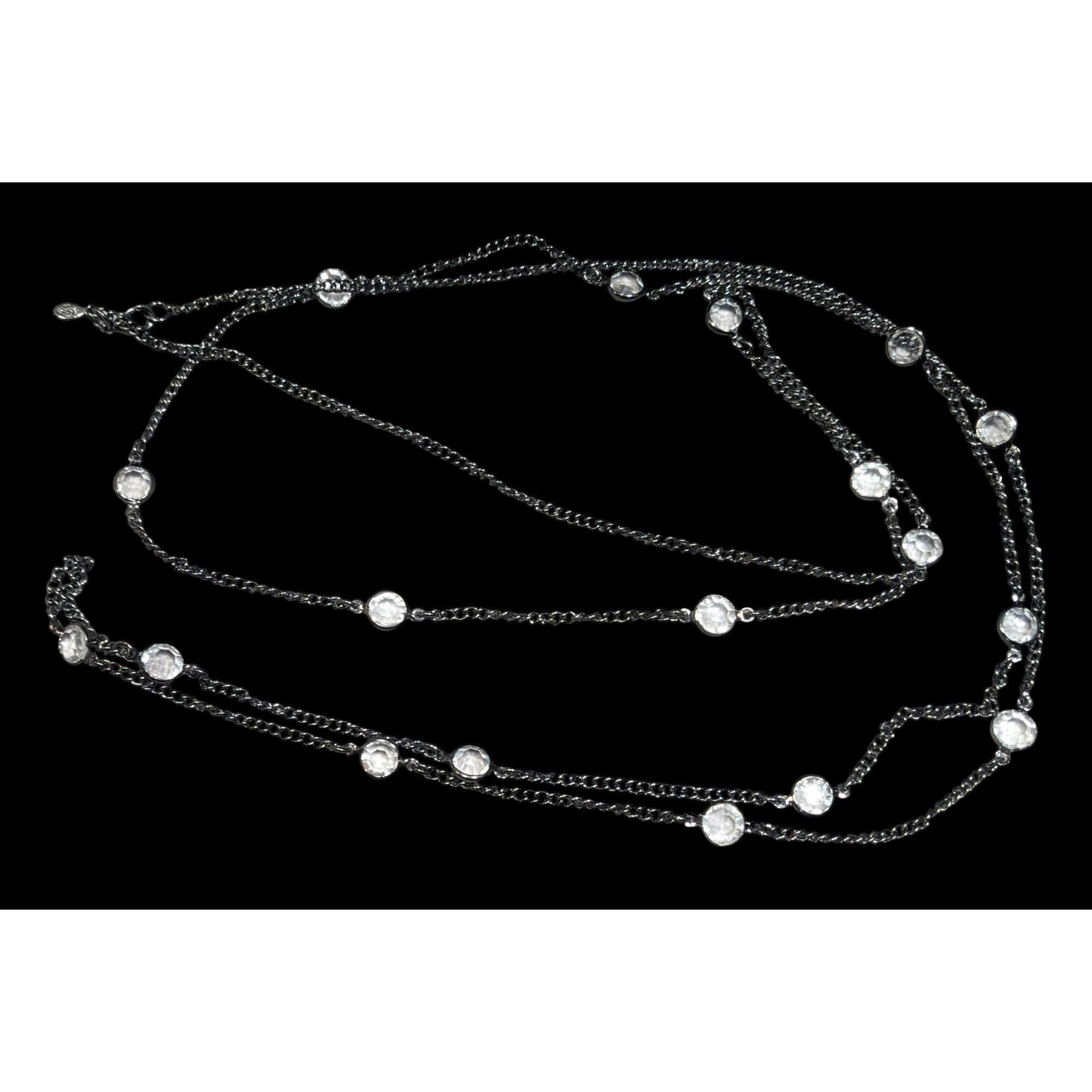 Other Premier Designs Glam Goth Gunmetal Clear Gemmed Station Neck Size ONE SIZE - 1 Thumbnail