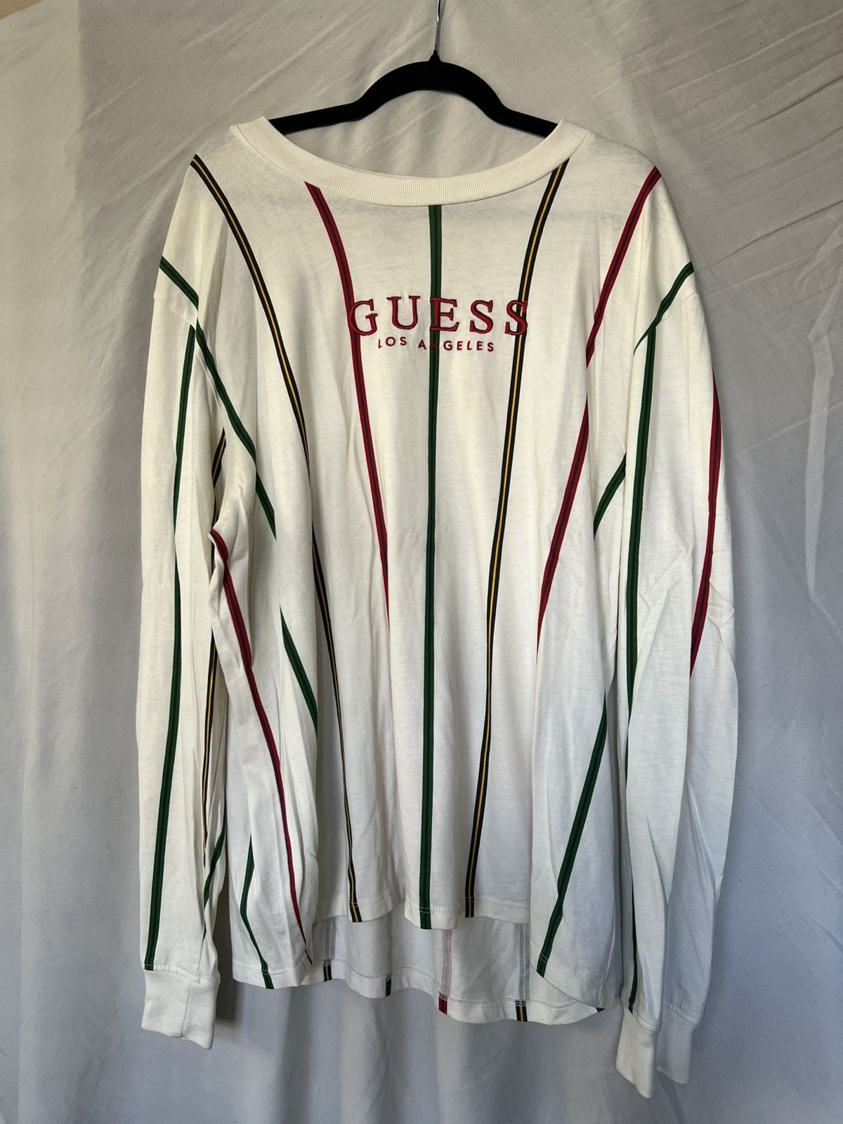 Guess Guess Los Angeles Long Sleeve Shirt White Vertical Striped Size US L / EU 52-54 / 3 - 1 Thumbnail