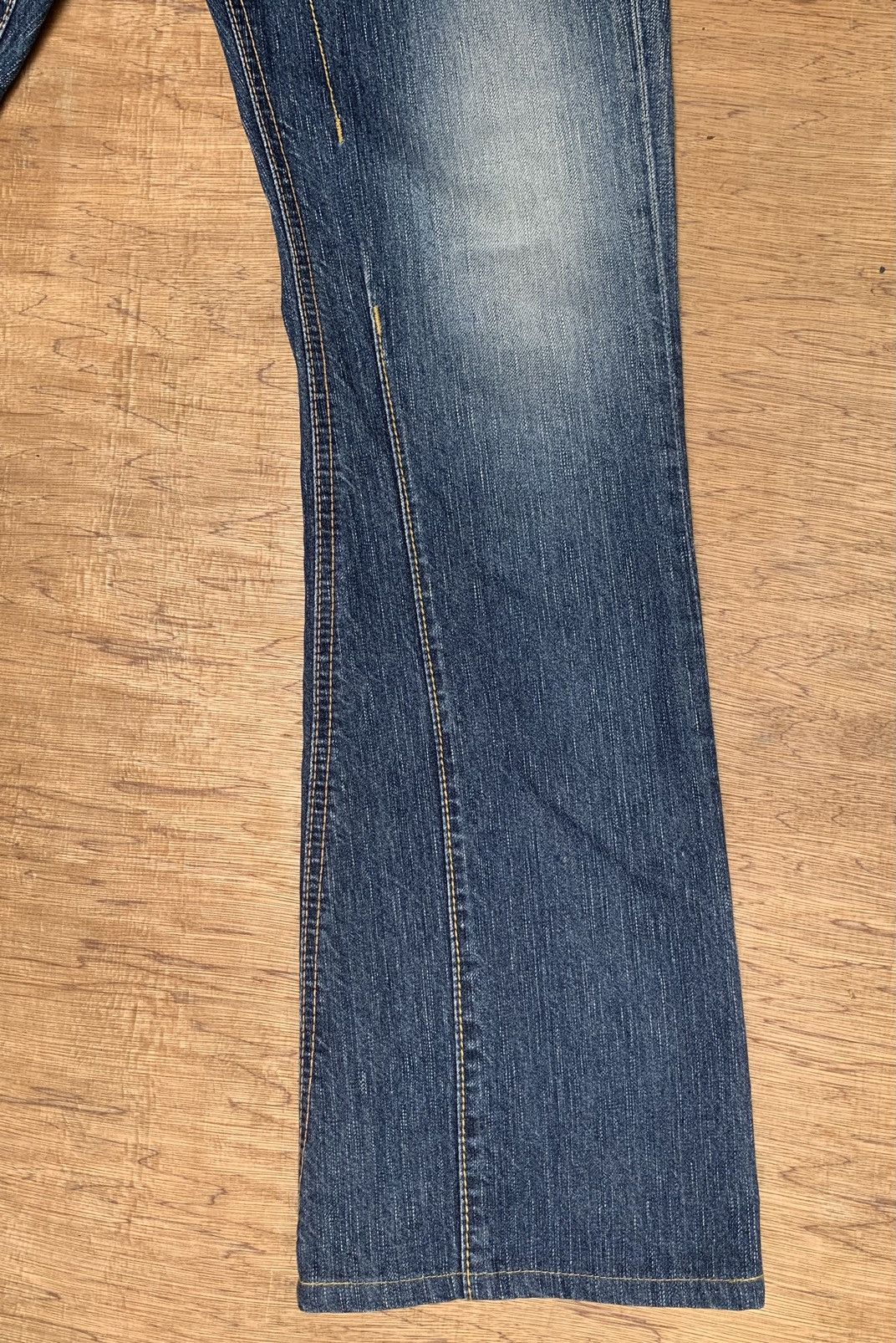 Edwin Rare.. Edwin Lot 503 Blue Trip Flare Bootcut Denim Pants Size US 31 - 10 Thumbnail