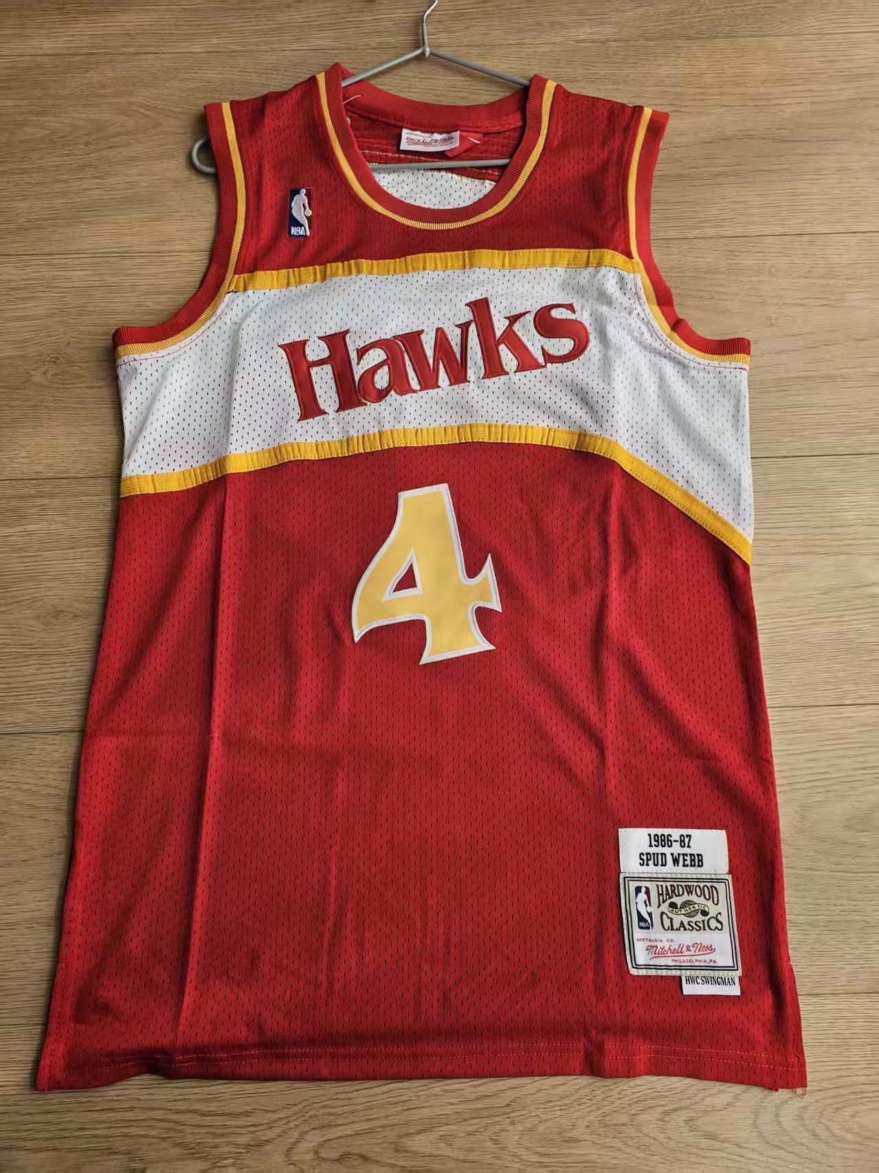 NBA Atlanta Hawks #4 Spud Webb Jersey Red Size US M / EU 48-50 / 2 - 1 Thumbnail