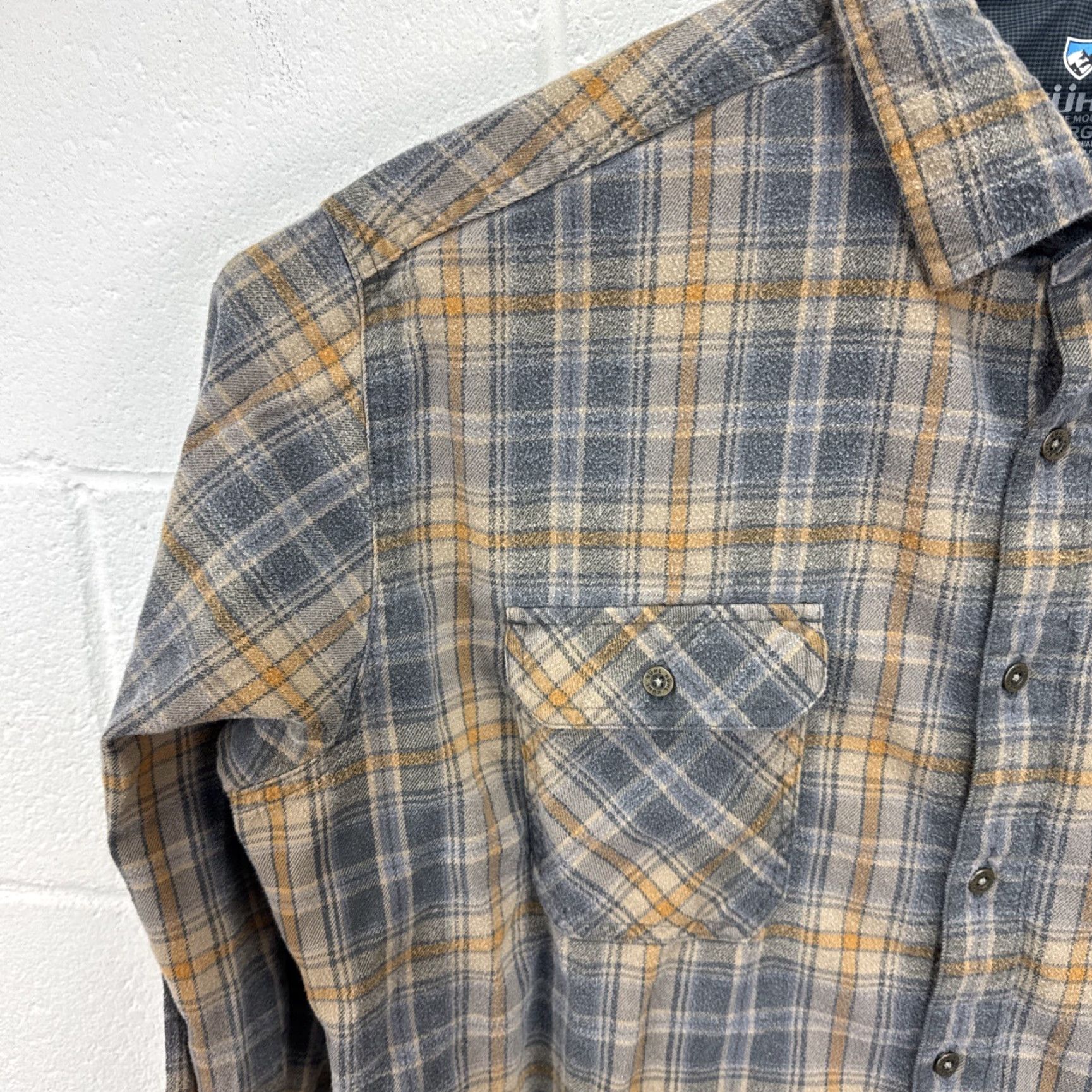 Vintage Kuhl Dillingr Flannel Shirt Mens XL Brown Grey Plaid Button Down Two Pockets Shirt Size US XL / EU 56 / 4 - 5 Thumbnail