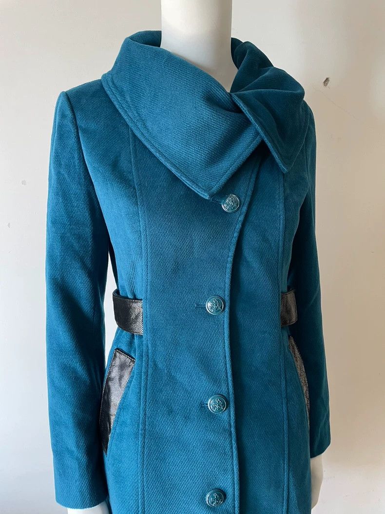 Helmut Lang Stylish Teal Wool Coat by Helmut Lang-dmc Size US S / EU 44-46 / 1 - 1 Thumbnail
