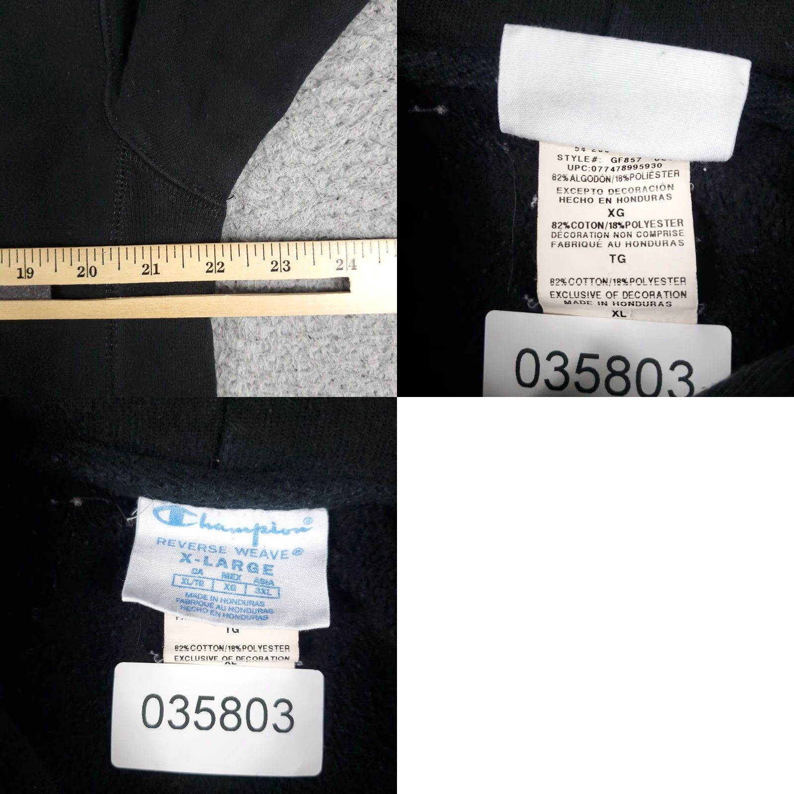 Champion VINTAGE Champion Women's Hoodie Pullover XL Black Cotton Logo Activewear Casual Winter Size XL / US 12-14 / IT 48-50 - 8 Thumbnail