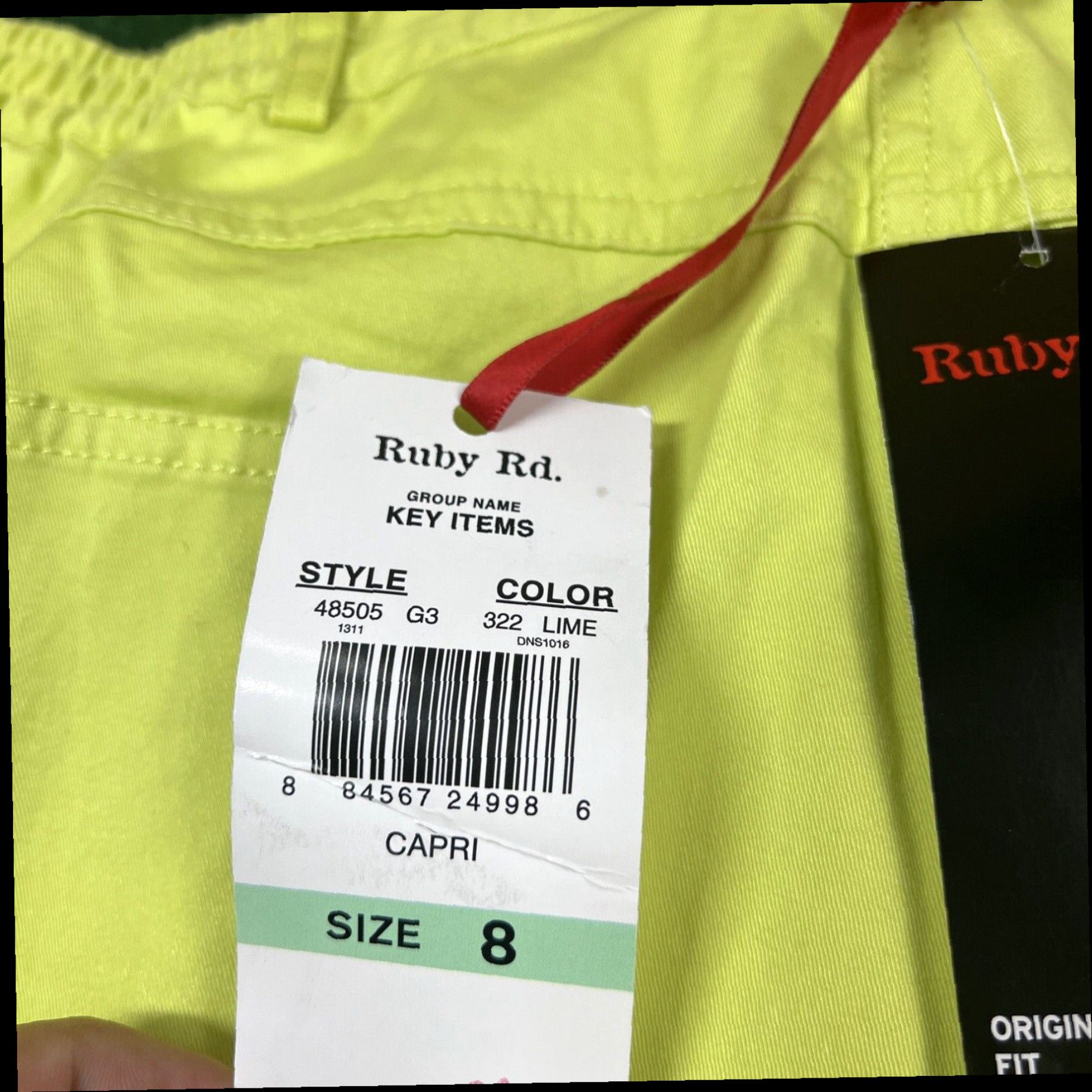 Vintage Ruby Rd Womans Size 8 Capri Pants New W Tags $48 Lime Green 28X24 Inches Size 30" / US 8 / IT 44 - 5 Thumbnail