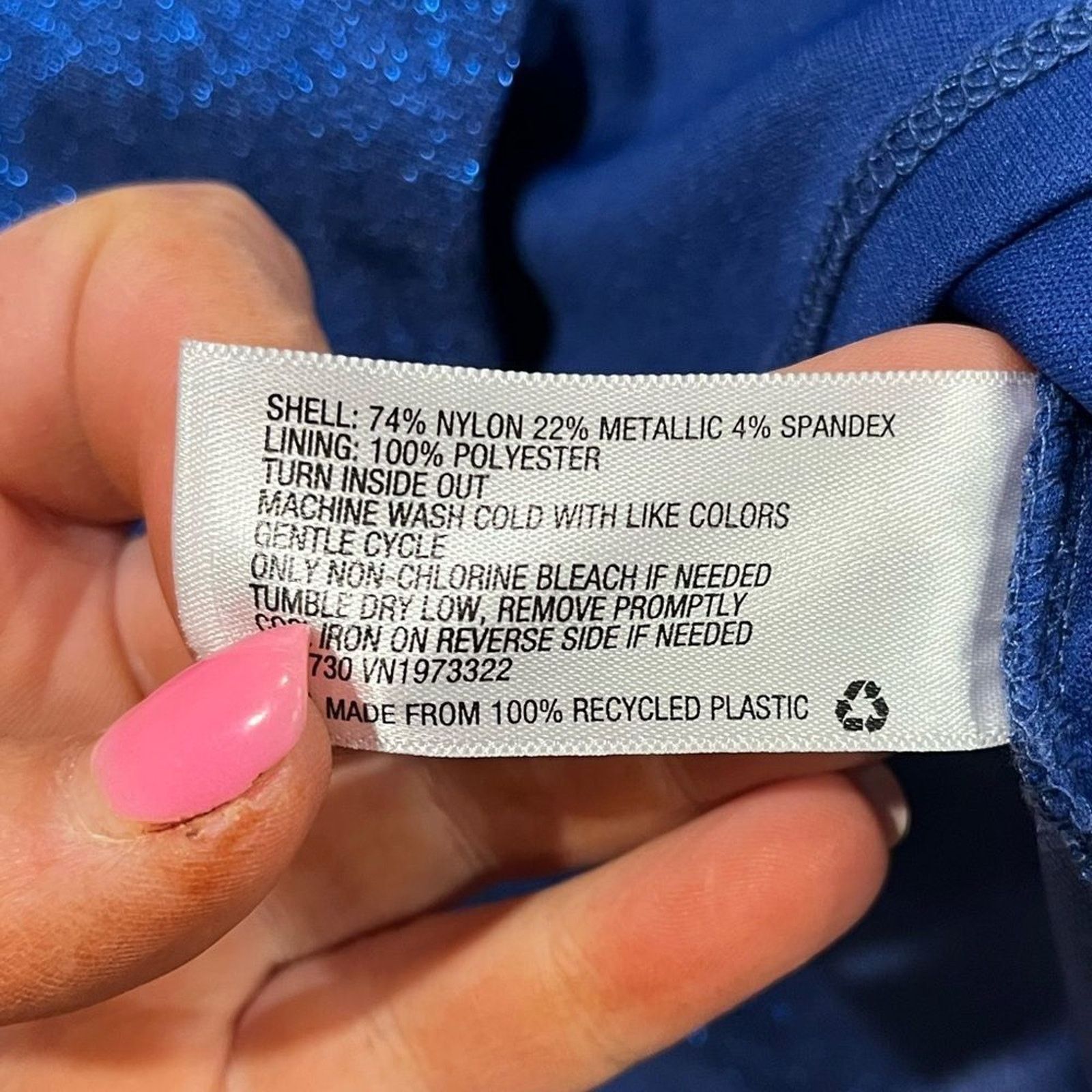 Vintage Wild Fable Dress S Blue Sparkling Bodycon Cut Out Knee Lengt Size S / US 4 / IT 40 - 3 Thumbnail