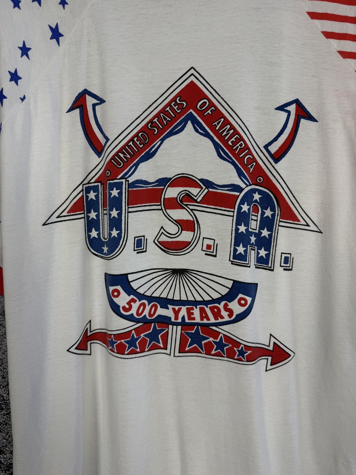 Vintage USA 500 Years Vintage T-Shirt Flag America Size XL Size US XL / EU 56 / 4 - 6 Thumbnail