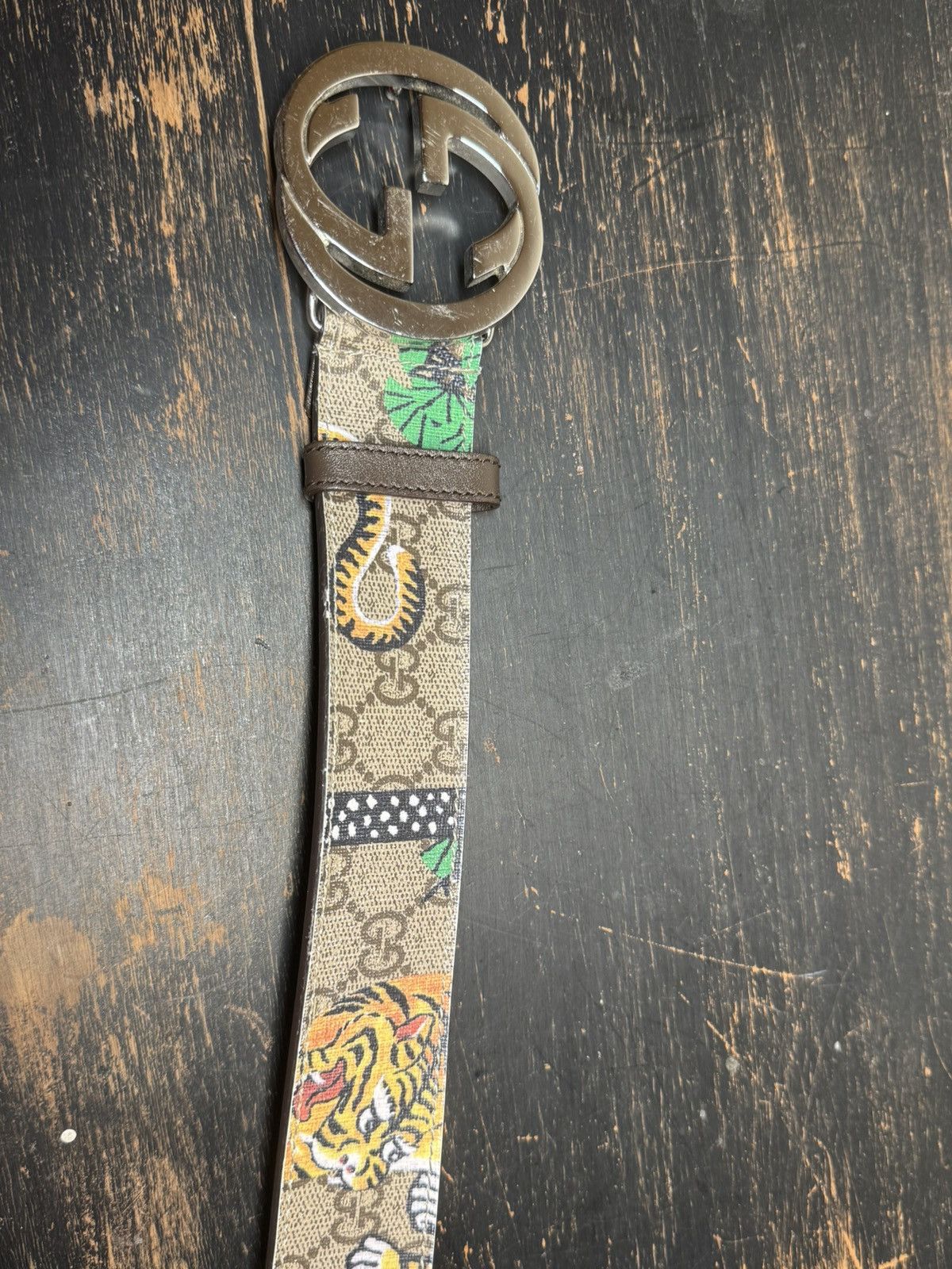 Gucci Gucci Lion GG Supreme Interlocking G Belt Buckle - Size 36 Size 36 - 4 Thumbnail