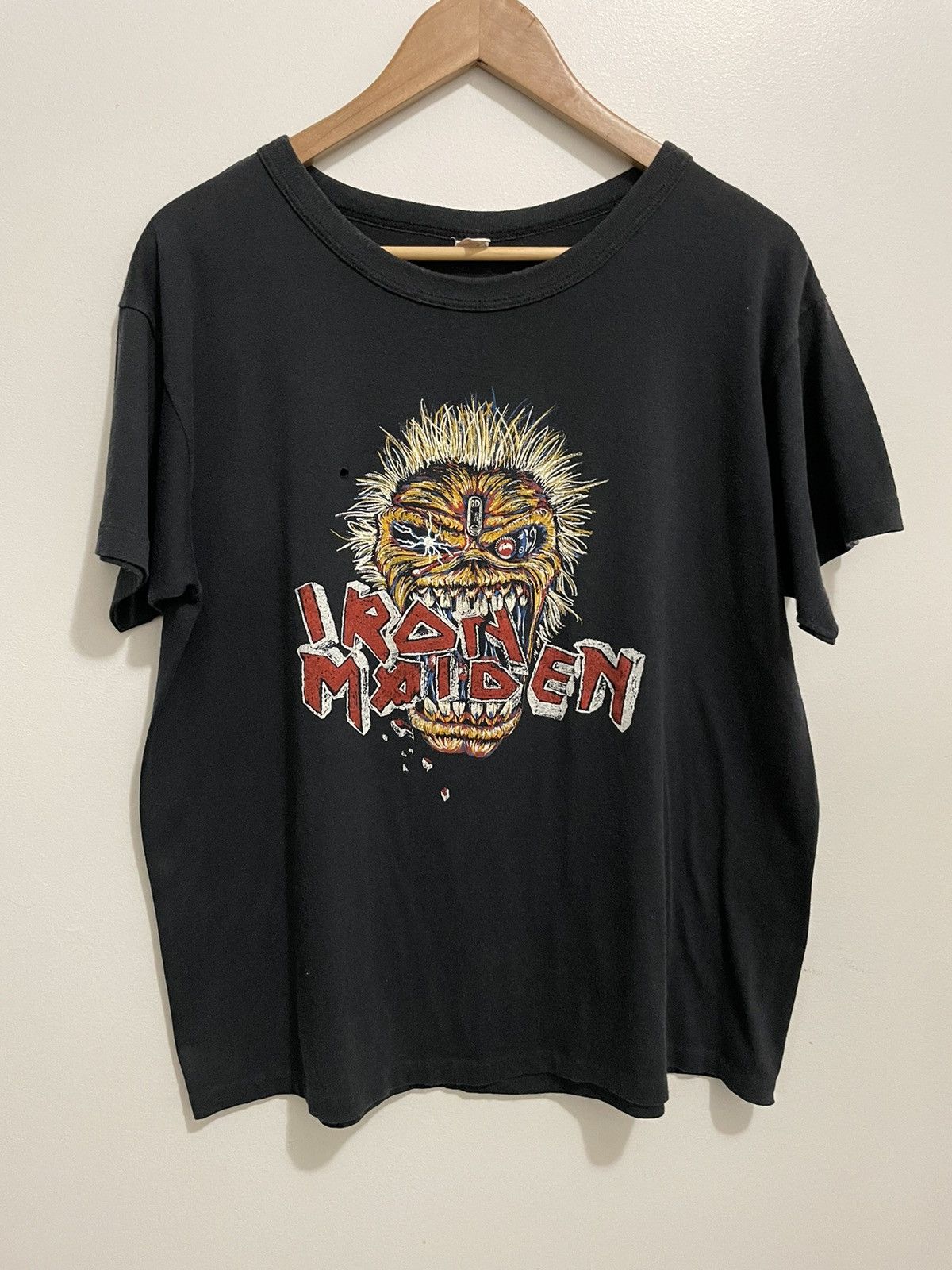 IRON MAIDEN Iron Maiden Band T-shirt Band T Men's XL size cotton black type Vintage Second Hand main image 1