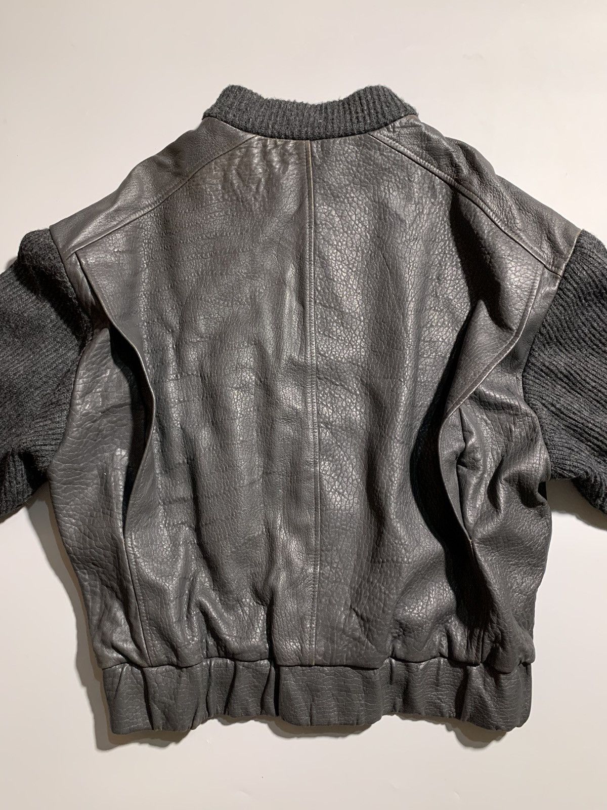 Yves Saint Laurent VINTAGE 80s YSL WOOL LEATHER BLEND JACKET Size US S / EU 44-46 / 1 - 14 Thumbnail