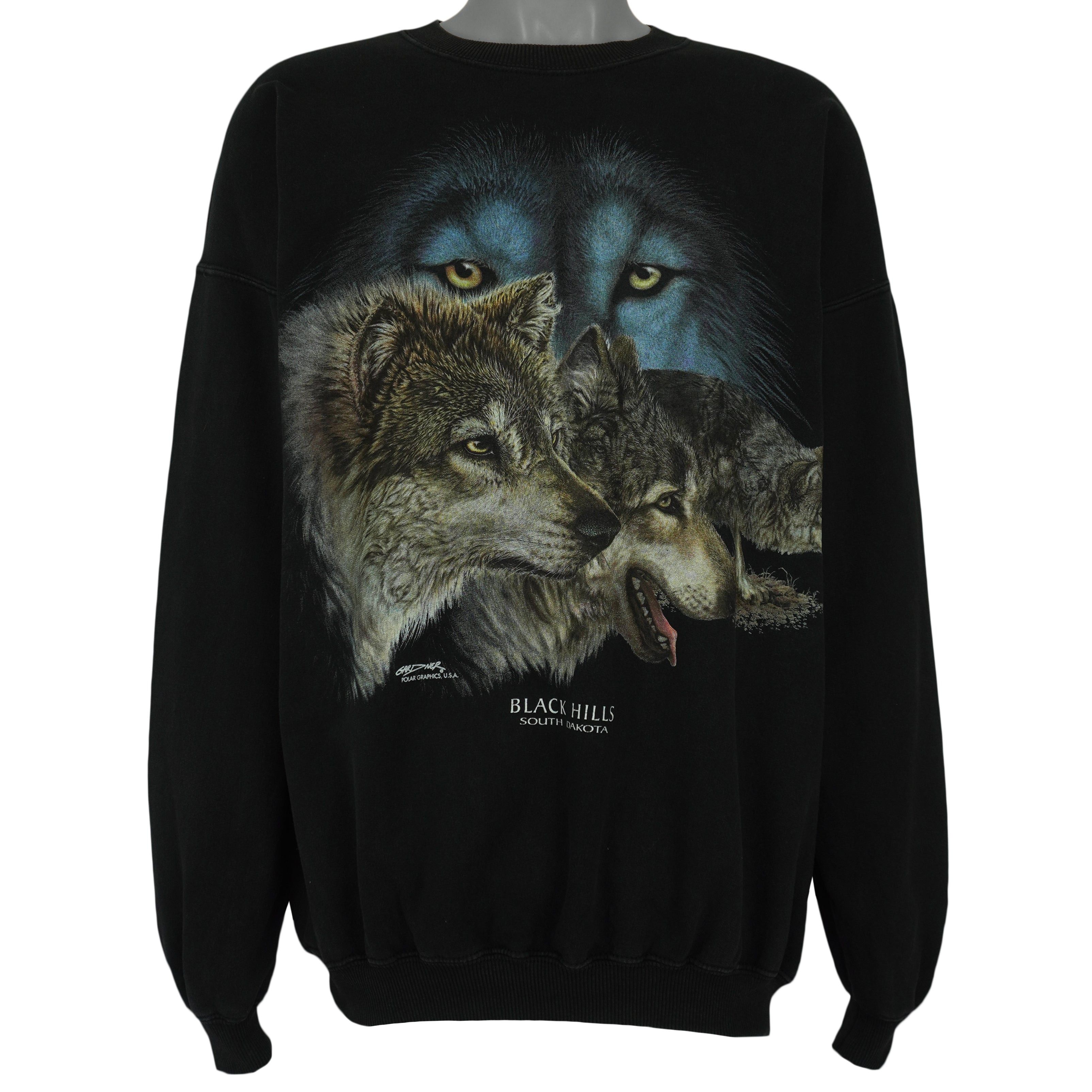 Gildan Vintage Black Hills Wolves Crew Neck Sweatshirt 2000s Size US XL / EU 56 / 4 - 1 Thumbnail